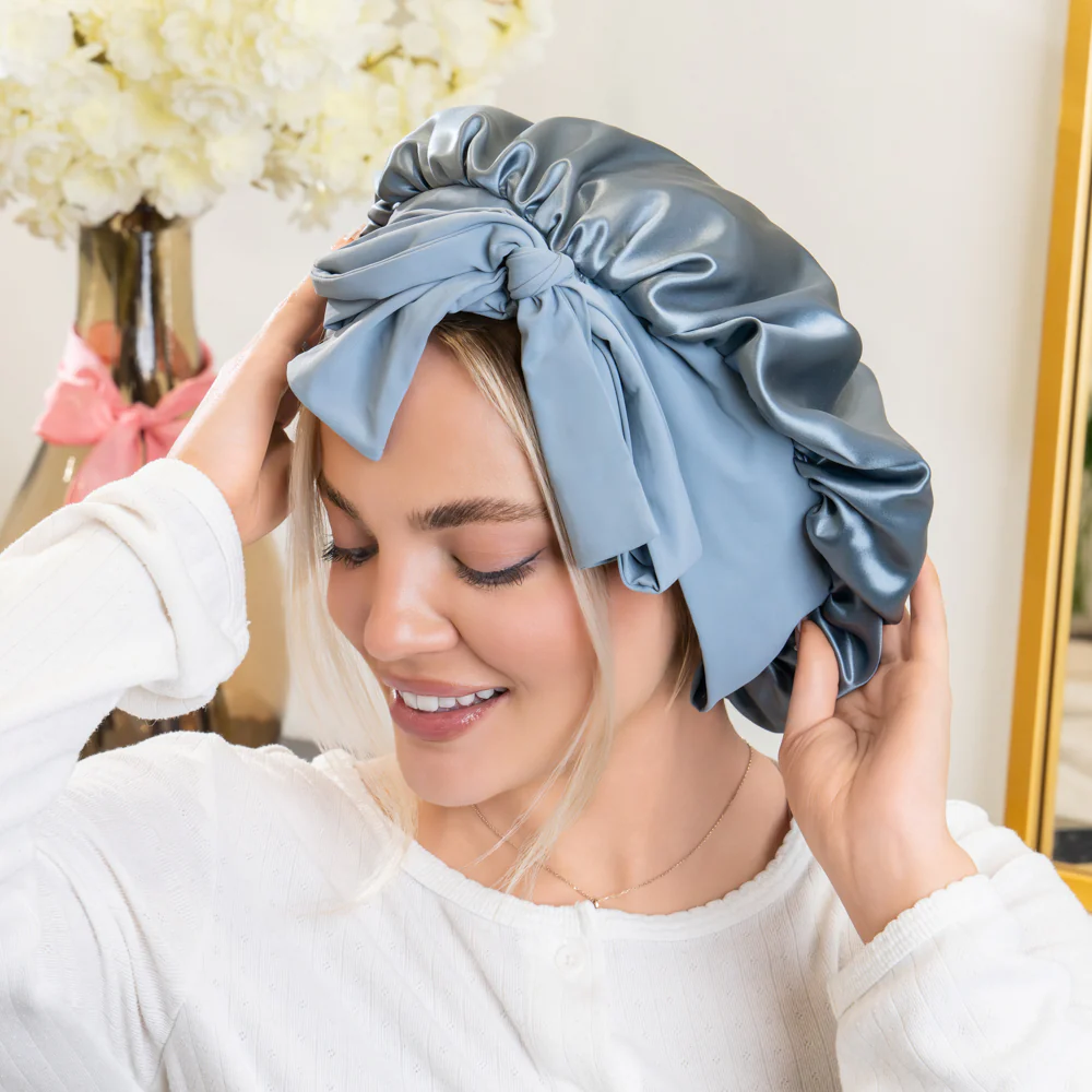 Blissy Bow Bonnet - Ash blue - Image 11