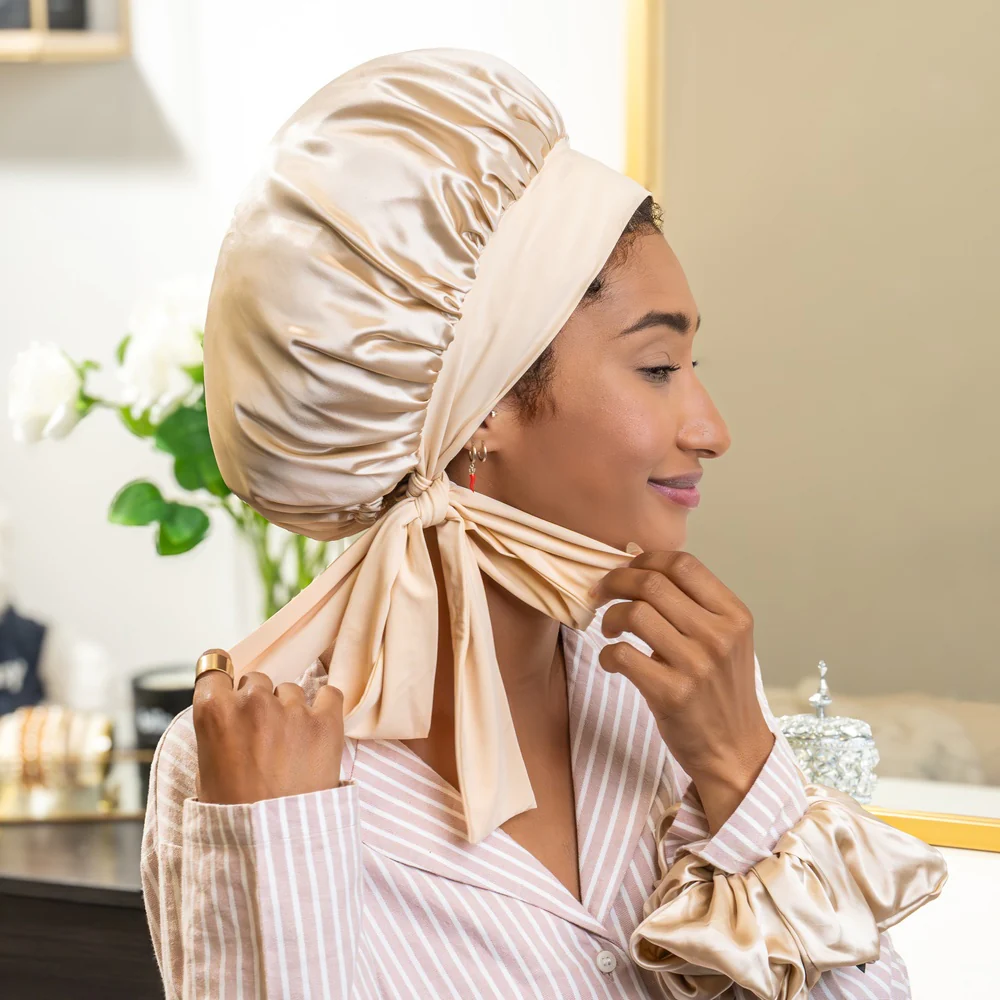 Blissy Bow Bonnet - Champagne - Image 3