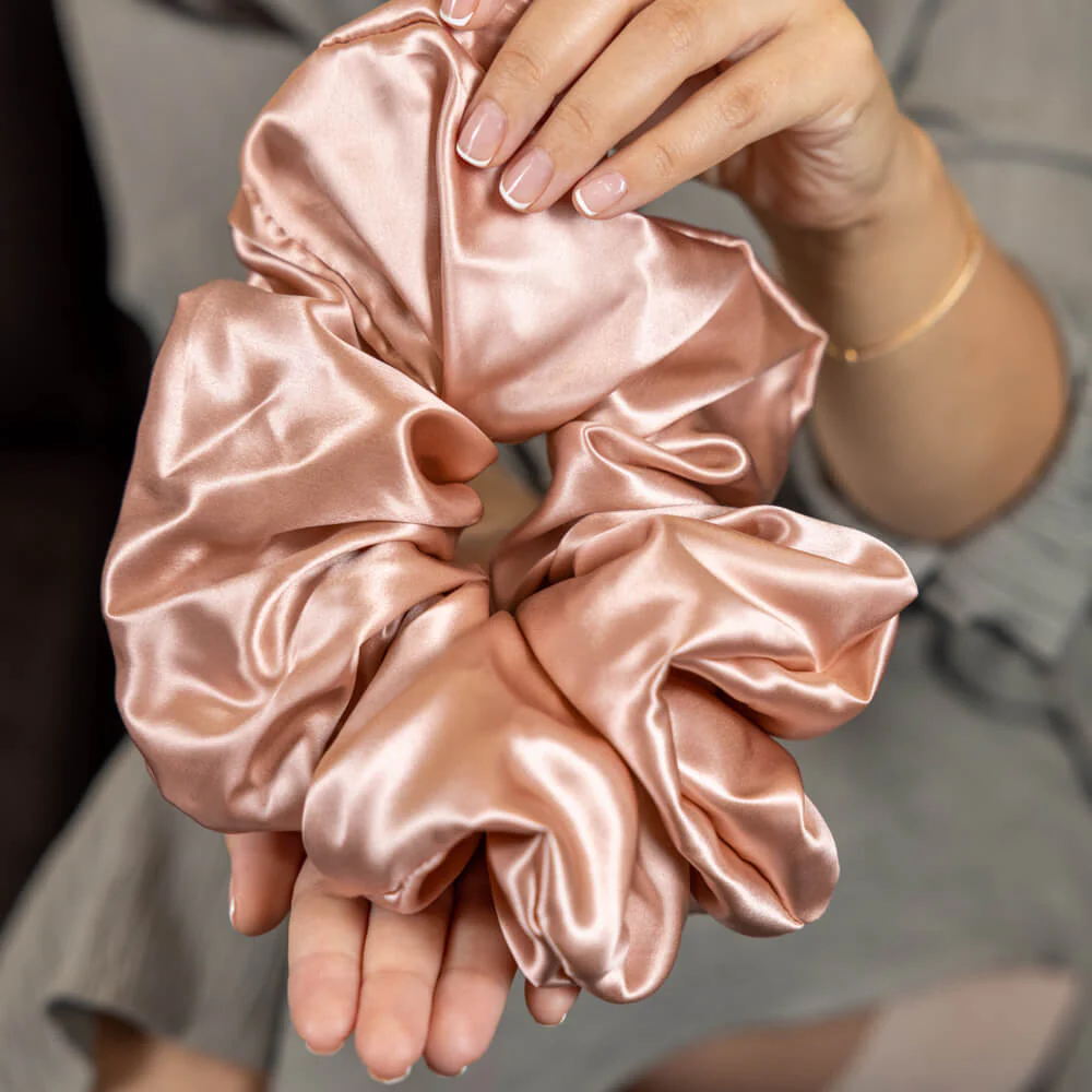 Blissy Oversized Scrunchie - Rose Gold - Image 7