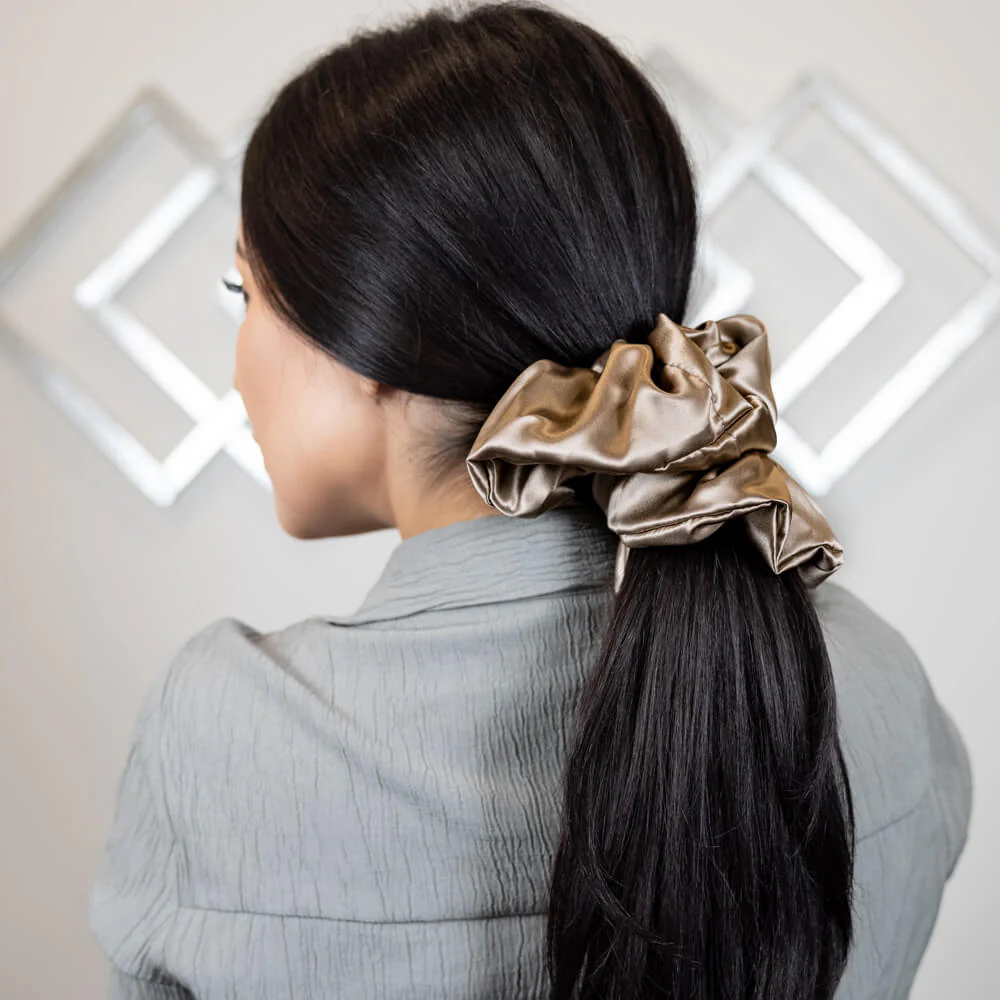 Blissy Oversized Scrunchie - Taupe - Image 6