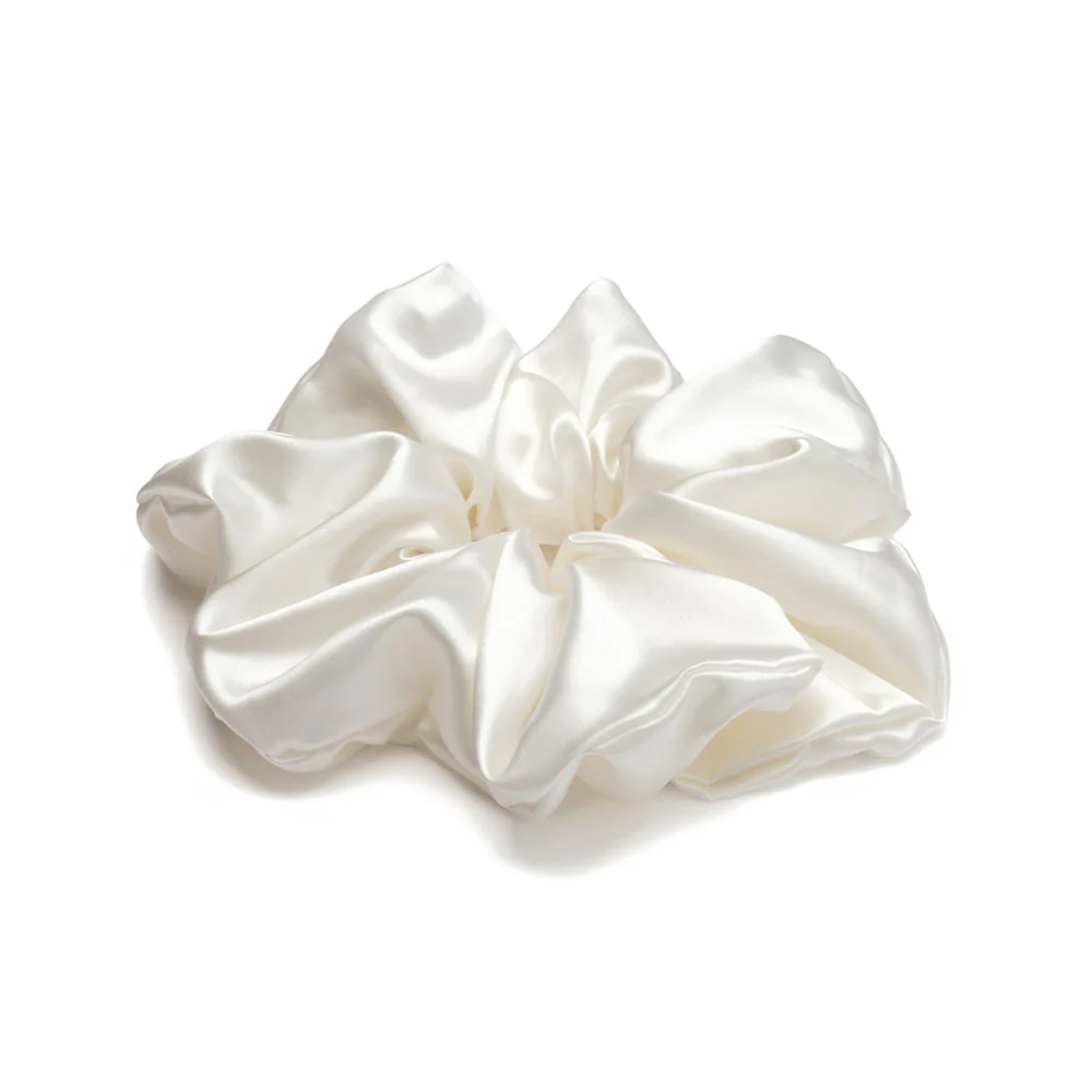 Blissy Oversized Scrunchie - White - Image 4