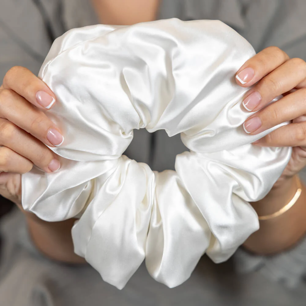 Blissy Oversized Scrunchie - White - Image 8