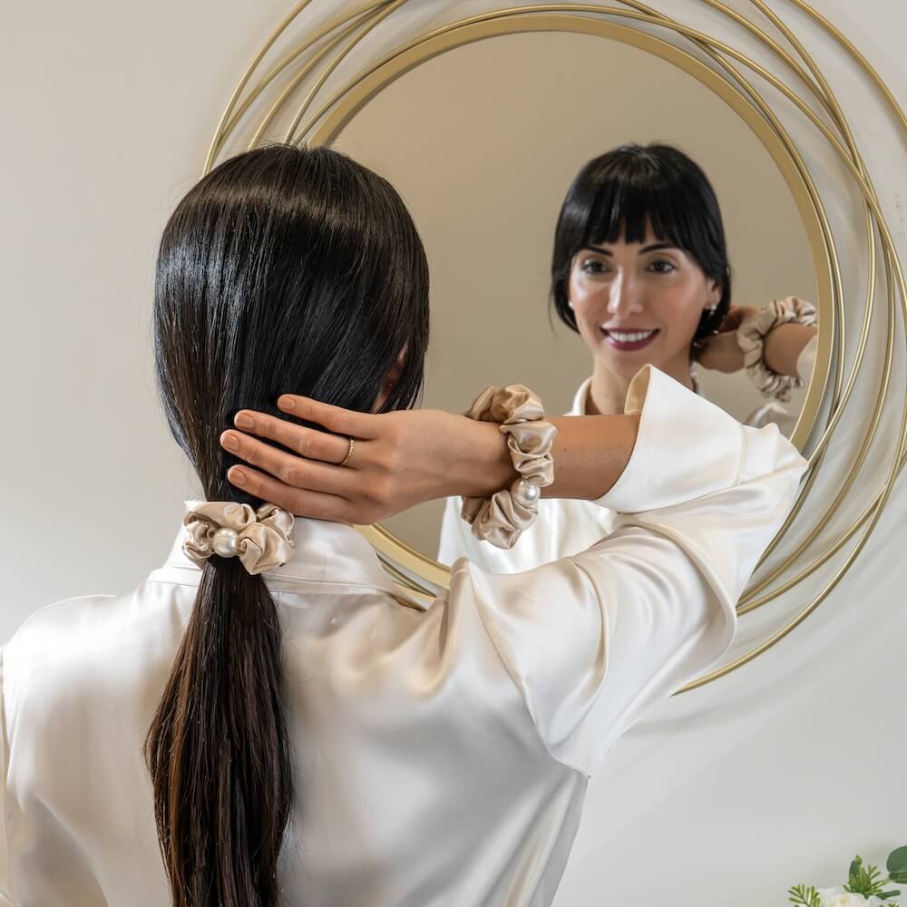 Blissy Pearl Scrunchies - Champagne - Image 17