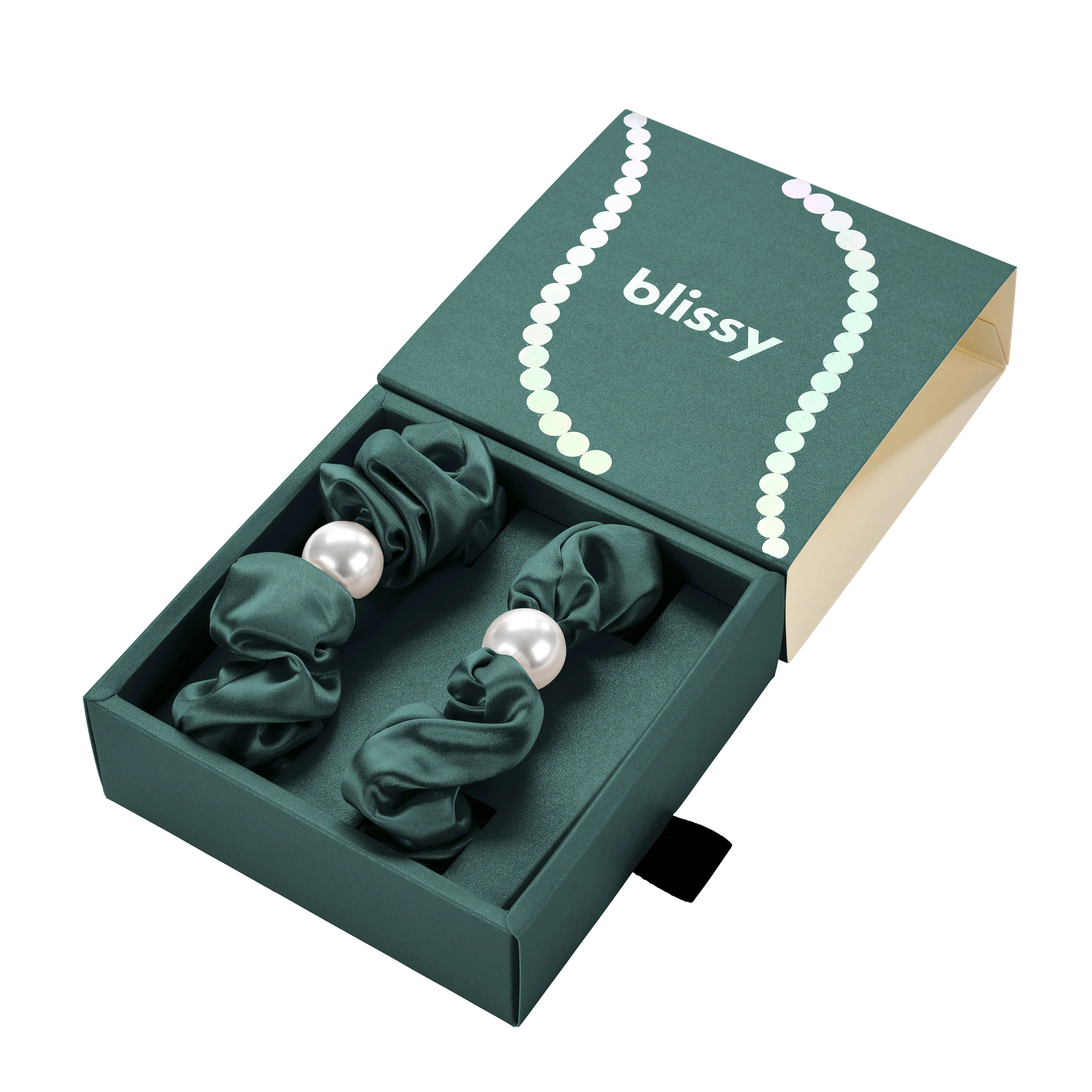 Blissy Pearl Scrunchies - Emerald - Image 3