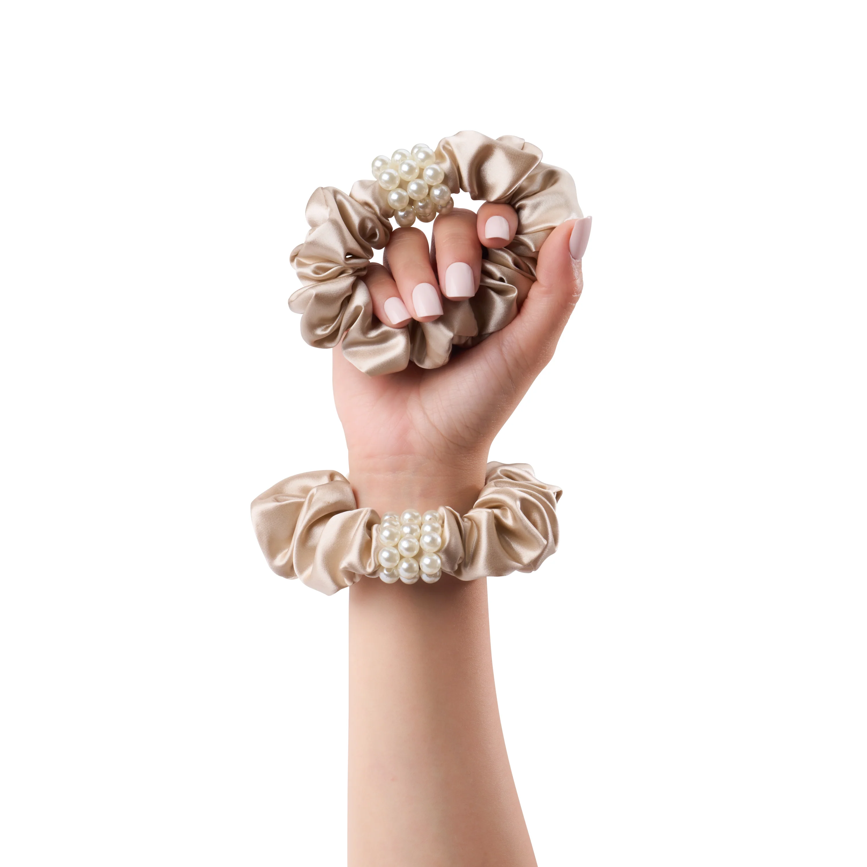 Blissy Petite Pearl Scrunchies - Champagne - Image 7