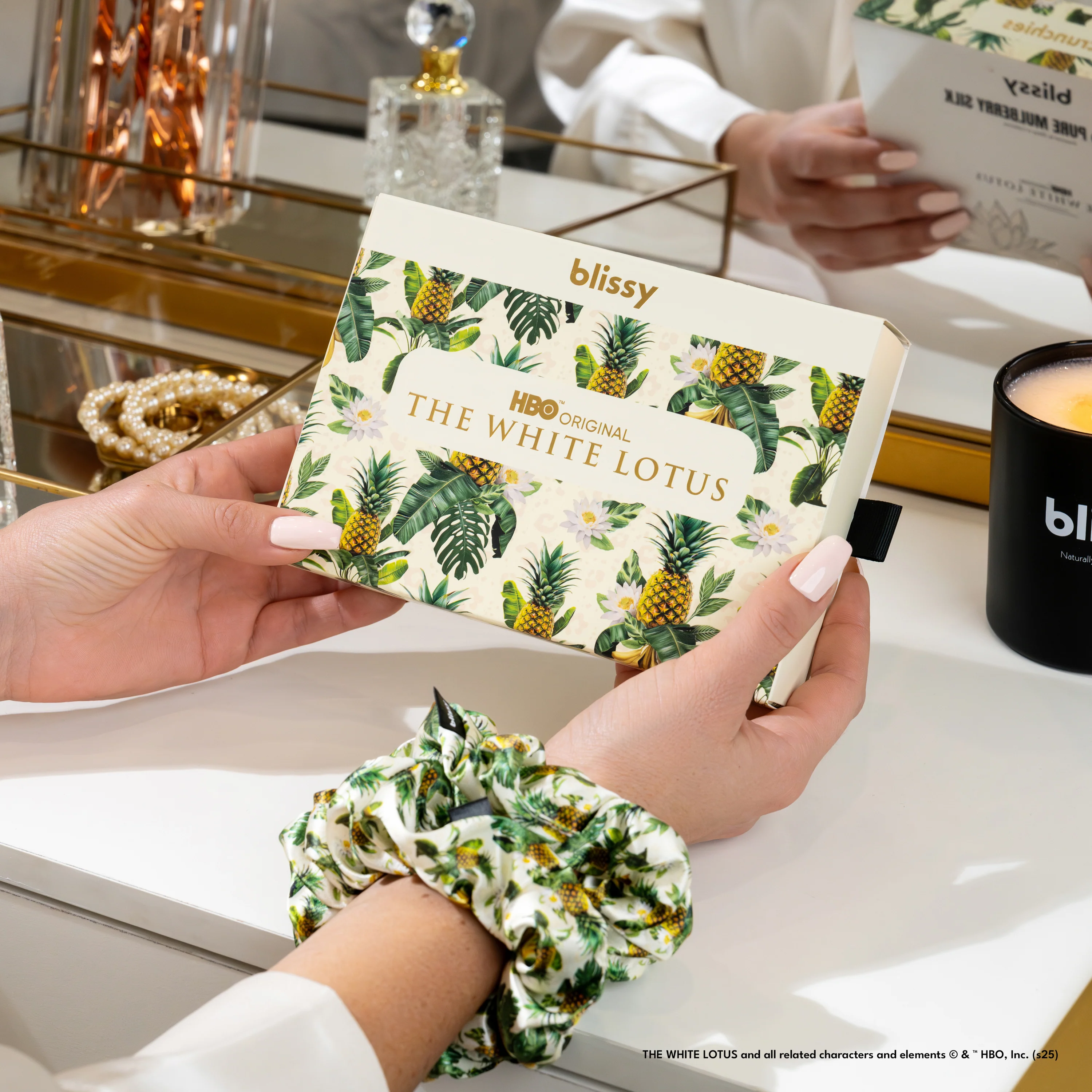 Blissy Scrunchies - White Lotus - Pineapple - Image 14