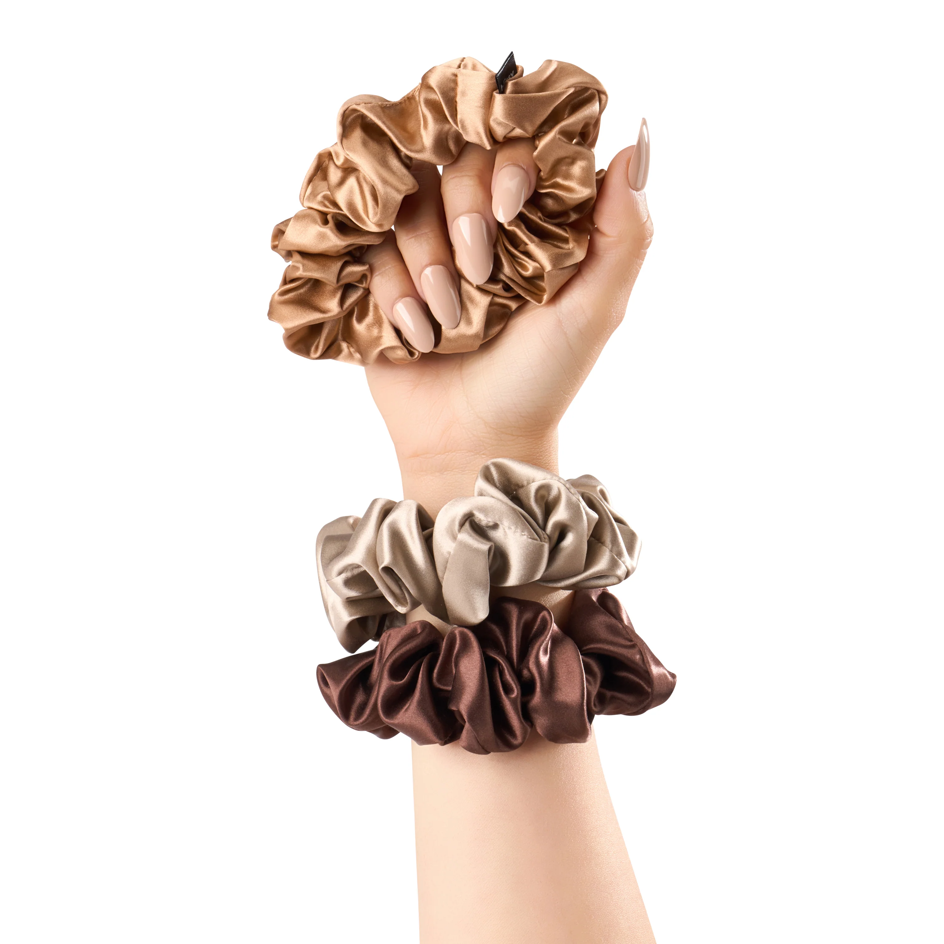 Blissy Scrunchies - Taupe, Cinnamon, Brown - Image 4