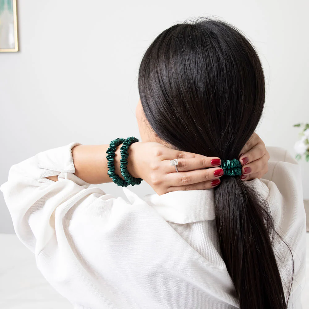 Blissy Skinny Scrunchies - Emerald - Image 2