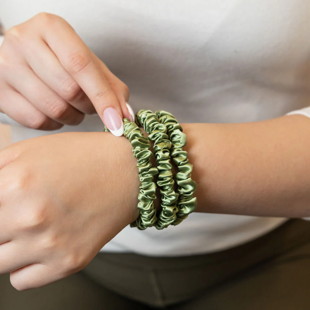 Blissy Skinny Scrunchies - Olive - Image 9