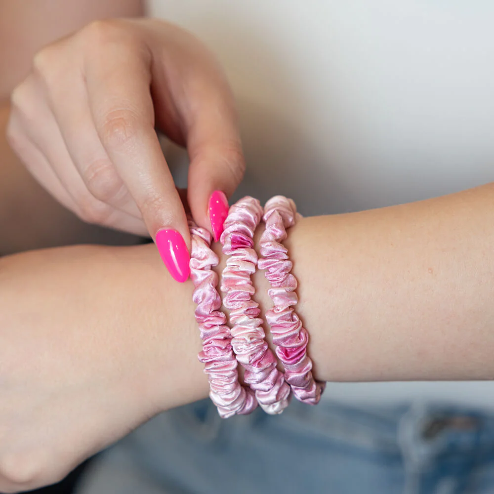 Blissy Skinny Scrunchies - Pink Tie-Dye - Image 9