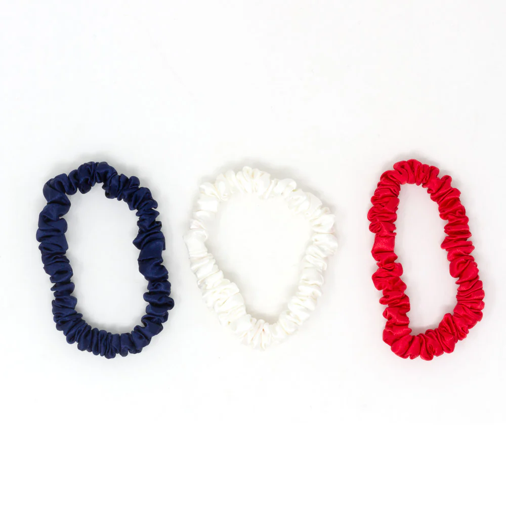 Blissy Skinny Scrunchies - Red, White, Blue - Image 2
