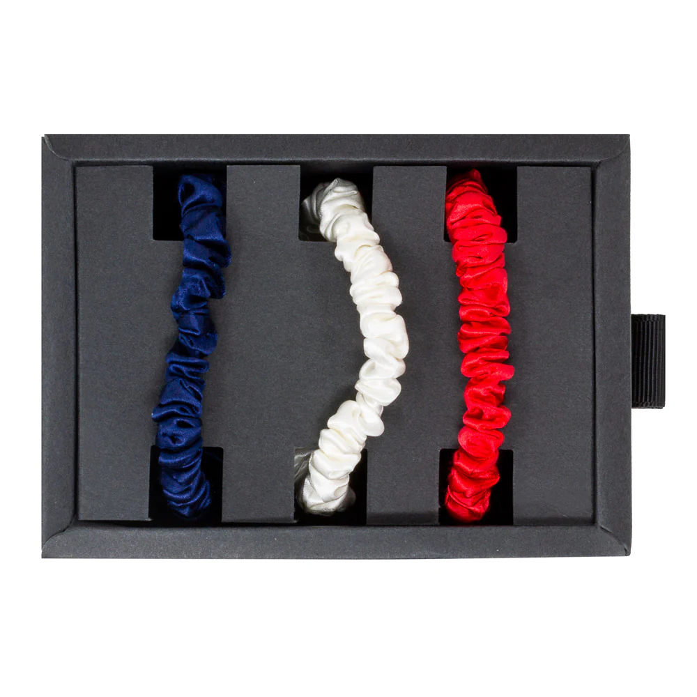 Blissy Skinny Scrunchies - Red, White, Blue - Image 3