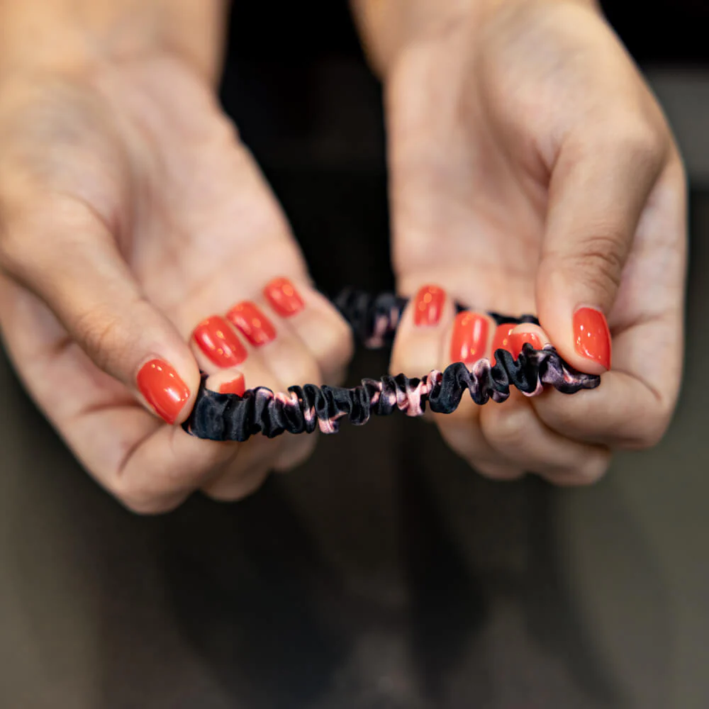 Blissy Skinny Scrunchies - Rose Black Marble - Image 7