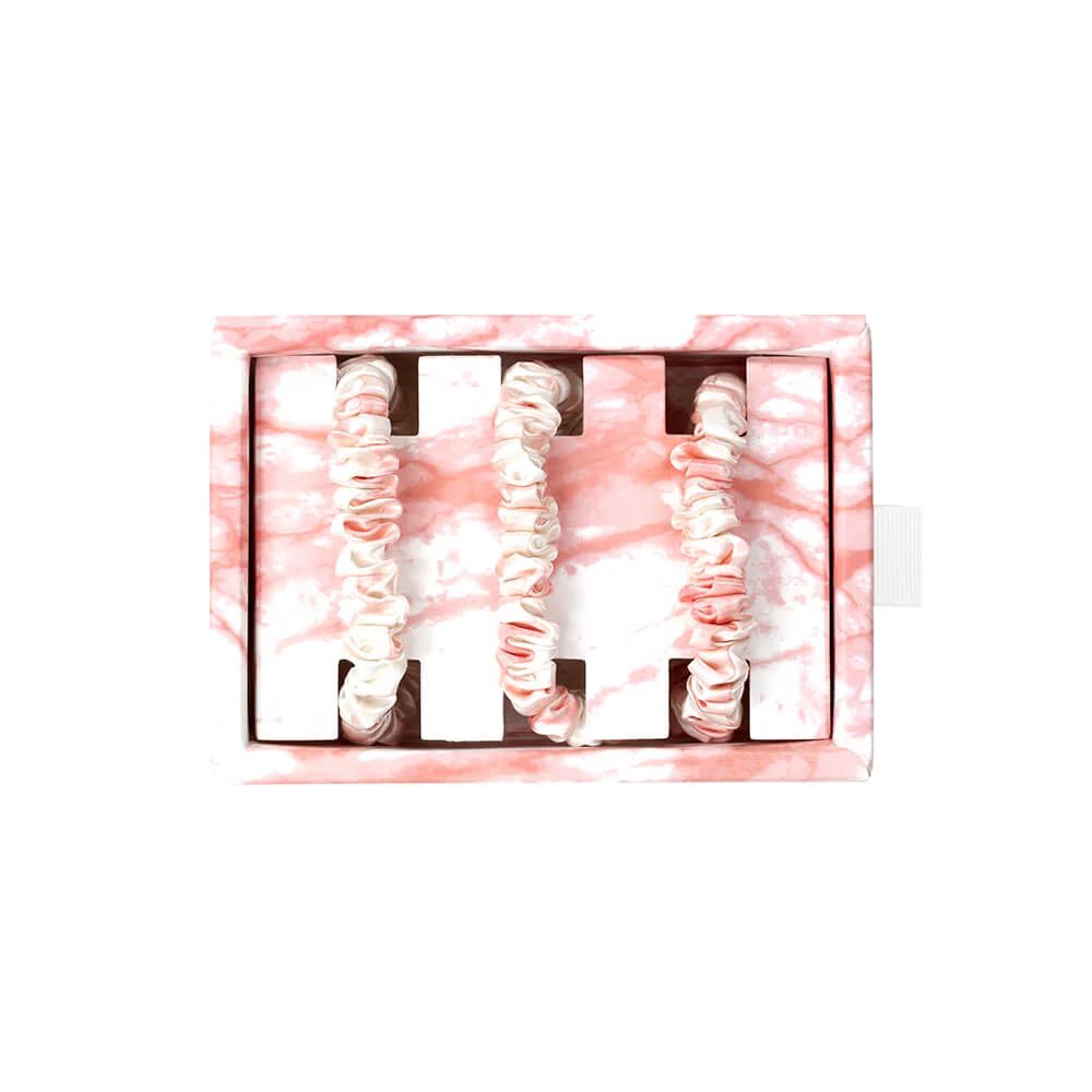 Blissy Skinny Scrunchies - Rose White Marble - Image 2
