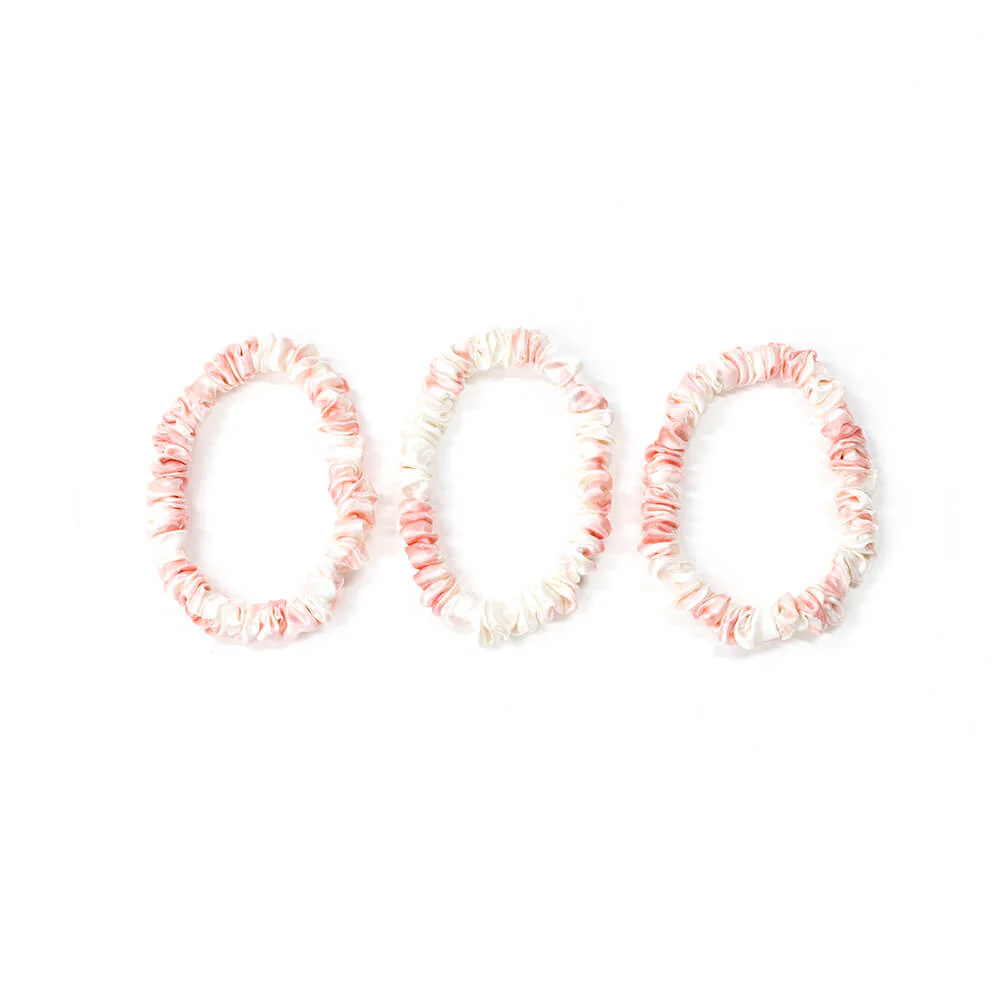 Blissy Skinny Scrunchies - Rose White Marble - Image 3