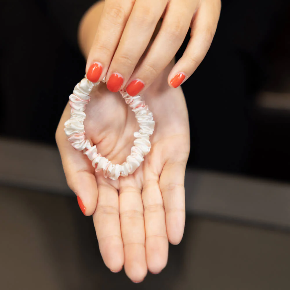 Blissy Skinny Scrunchies - Rose White Marble - Image 5