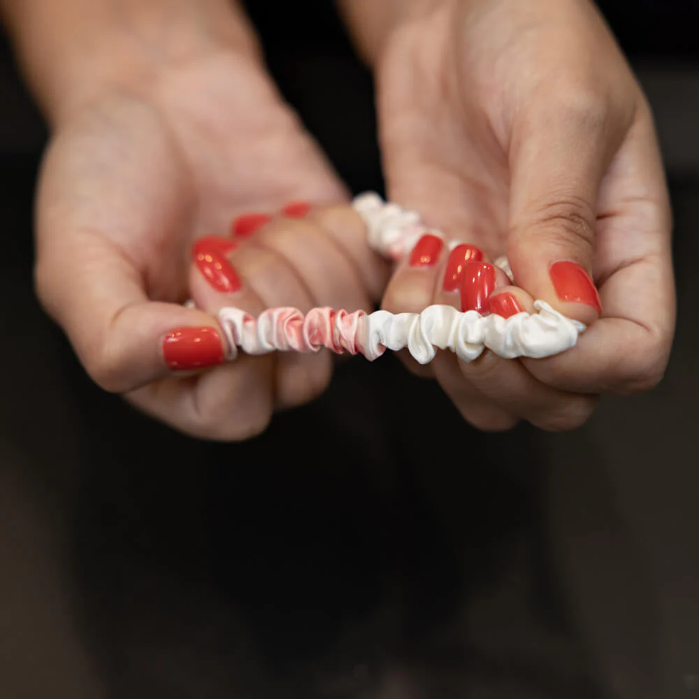 Blissy Skinny Scrunchies - Rose White Marble - Image 6