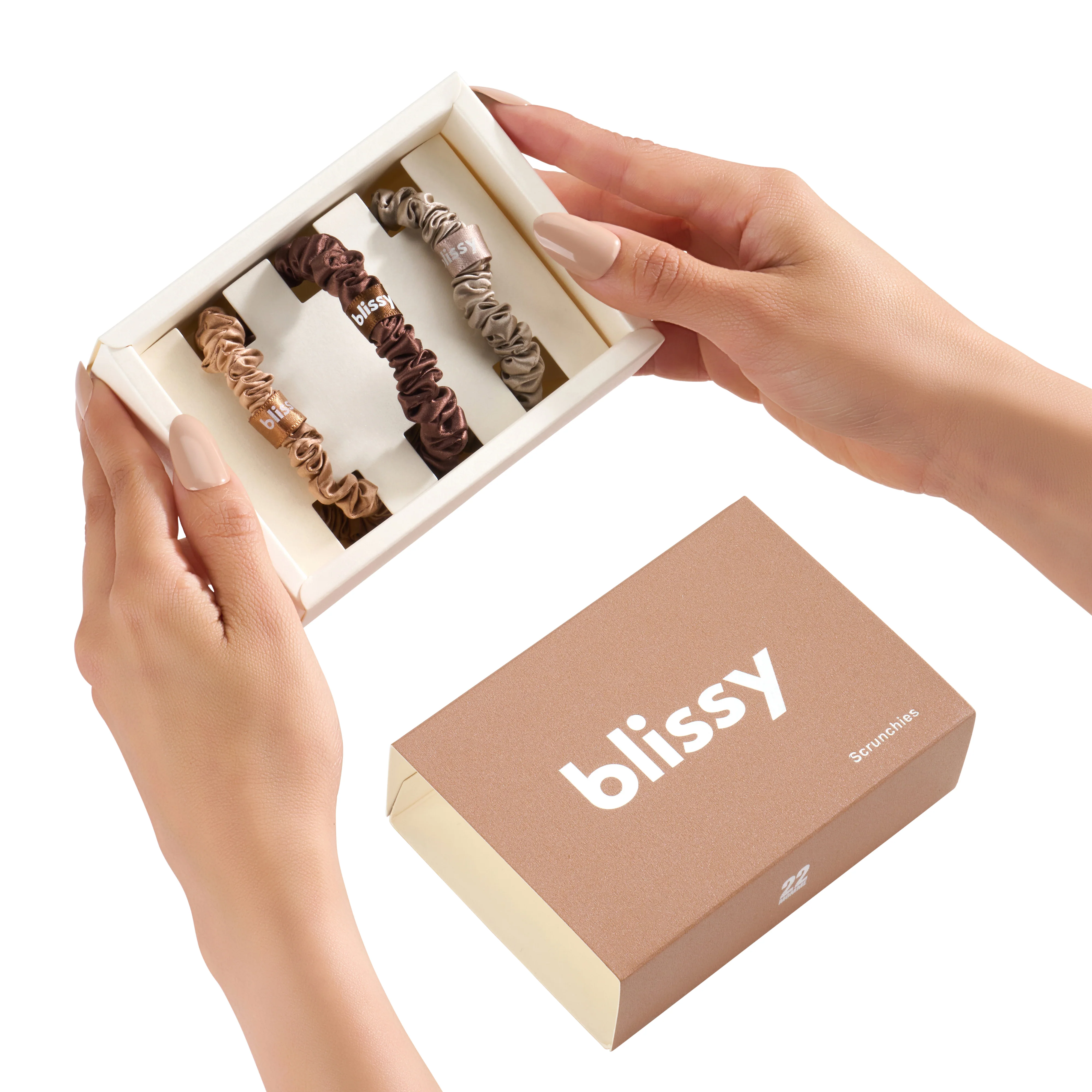 Blissy Skinny Scrunchies - Taupe, Cinnamon, Brown - Image 3