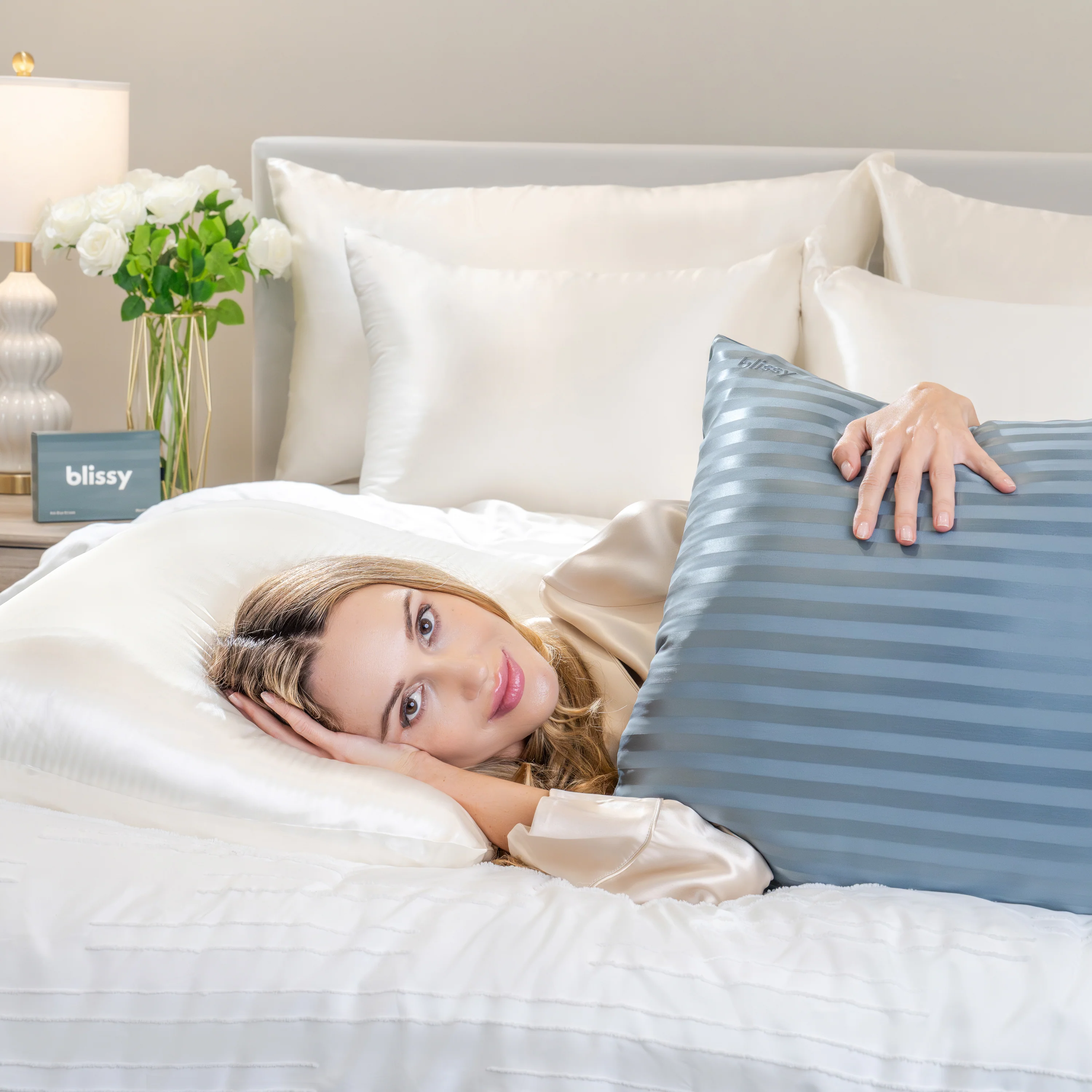 Pillowcase - Ash Blue Striped - Queen - Image 8