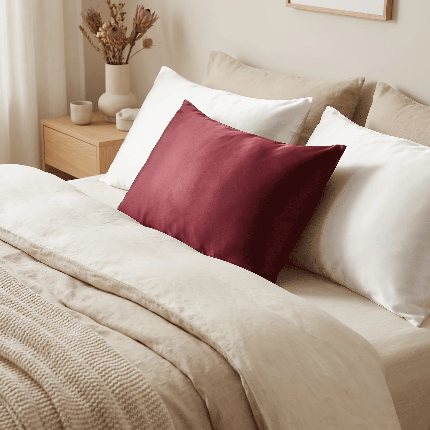 Pillowcase - Burgundy - King - Image 4