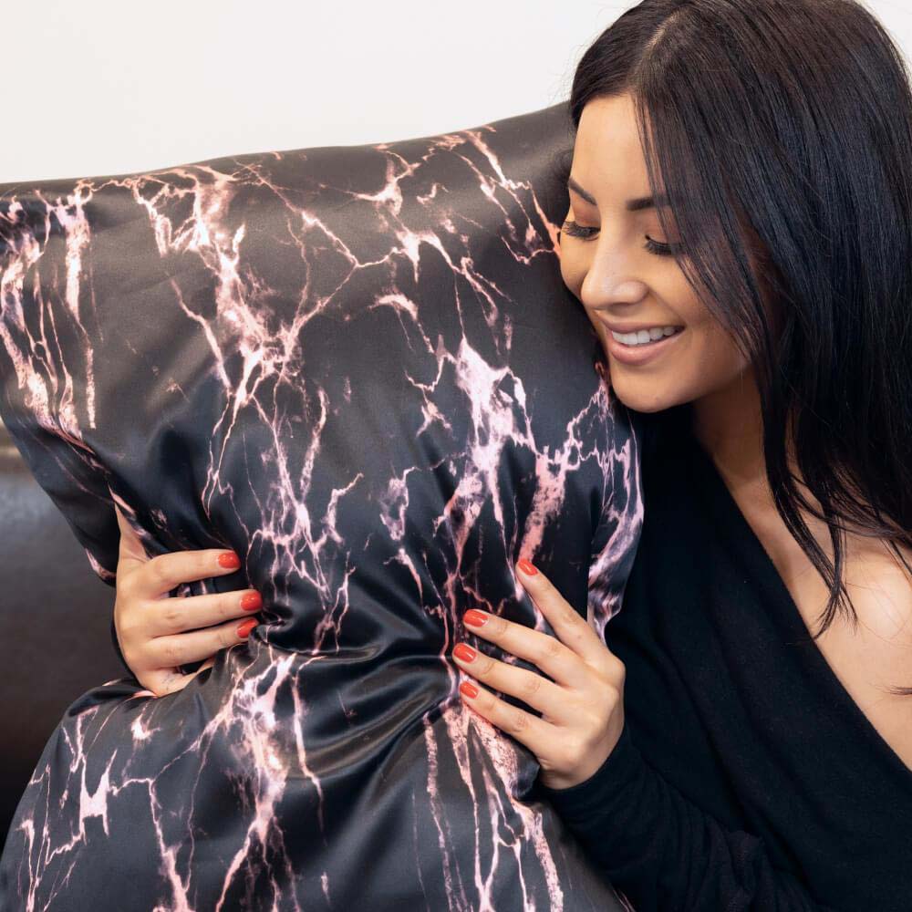 Pillowcase - Rose Black Marble - King - Image 3