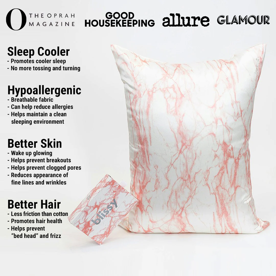 Pillowcase - Rose White Marble - Queen - Image 2