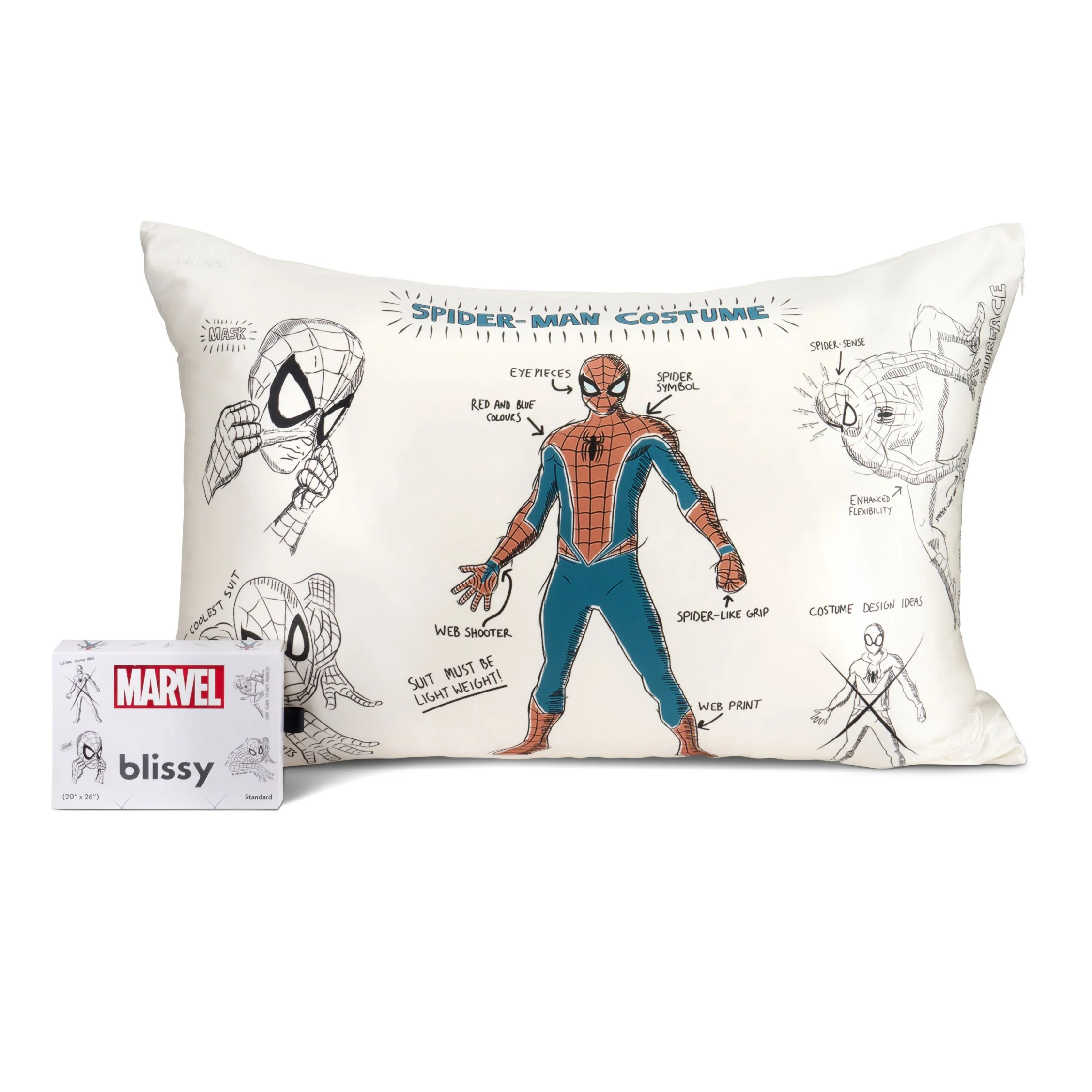 Pillowcase - Spider-Man - Spidey Costume Sketch - Queen - Image 2