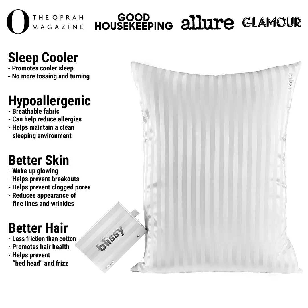Pillowcase - White Striped - Queen - Image 2