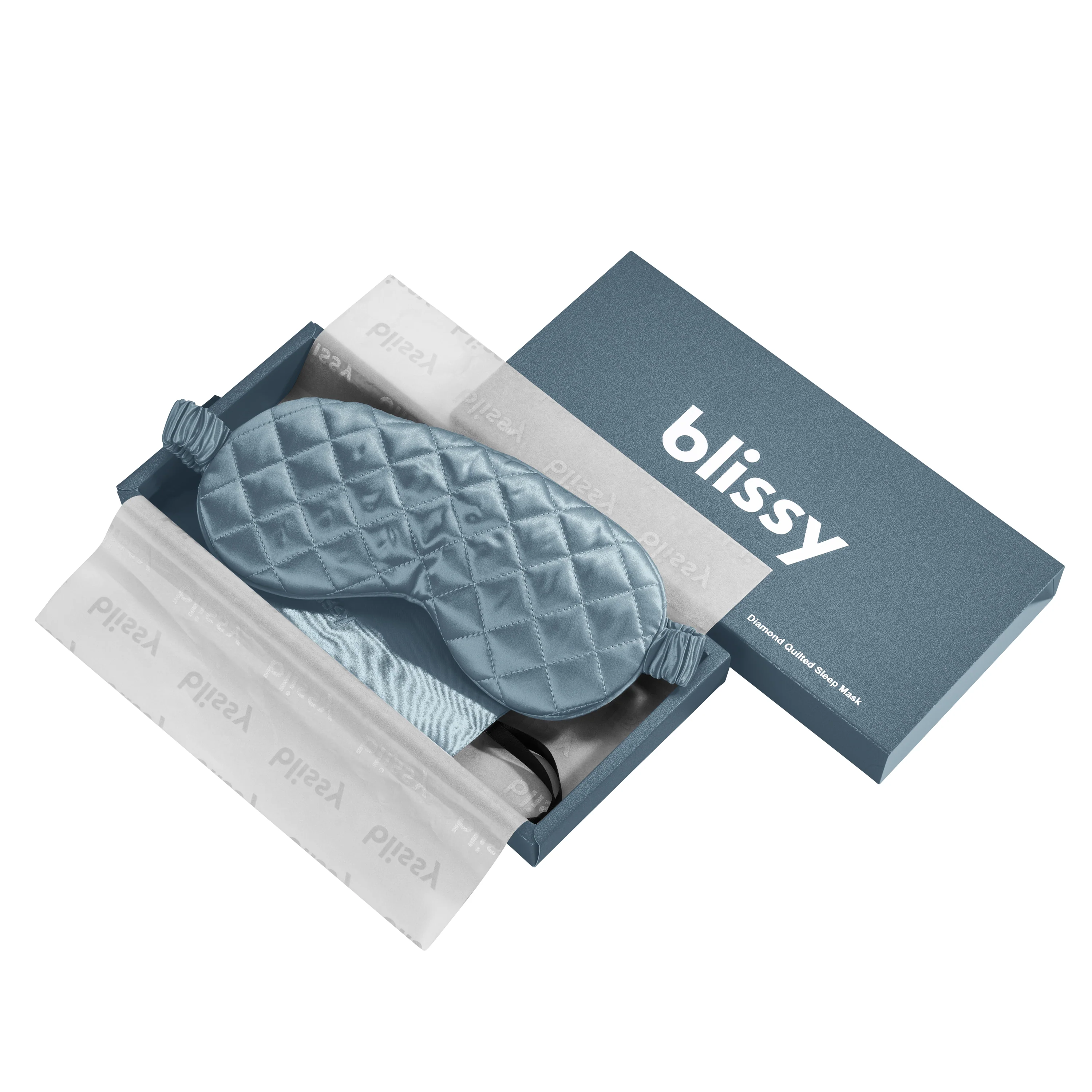 Sleep Mask - Ash Blue - Diamond Quilted - Image 3