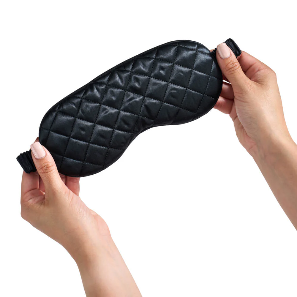 Sleep Mask - Black - Diamond Quilted - Image 10