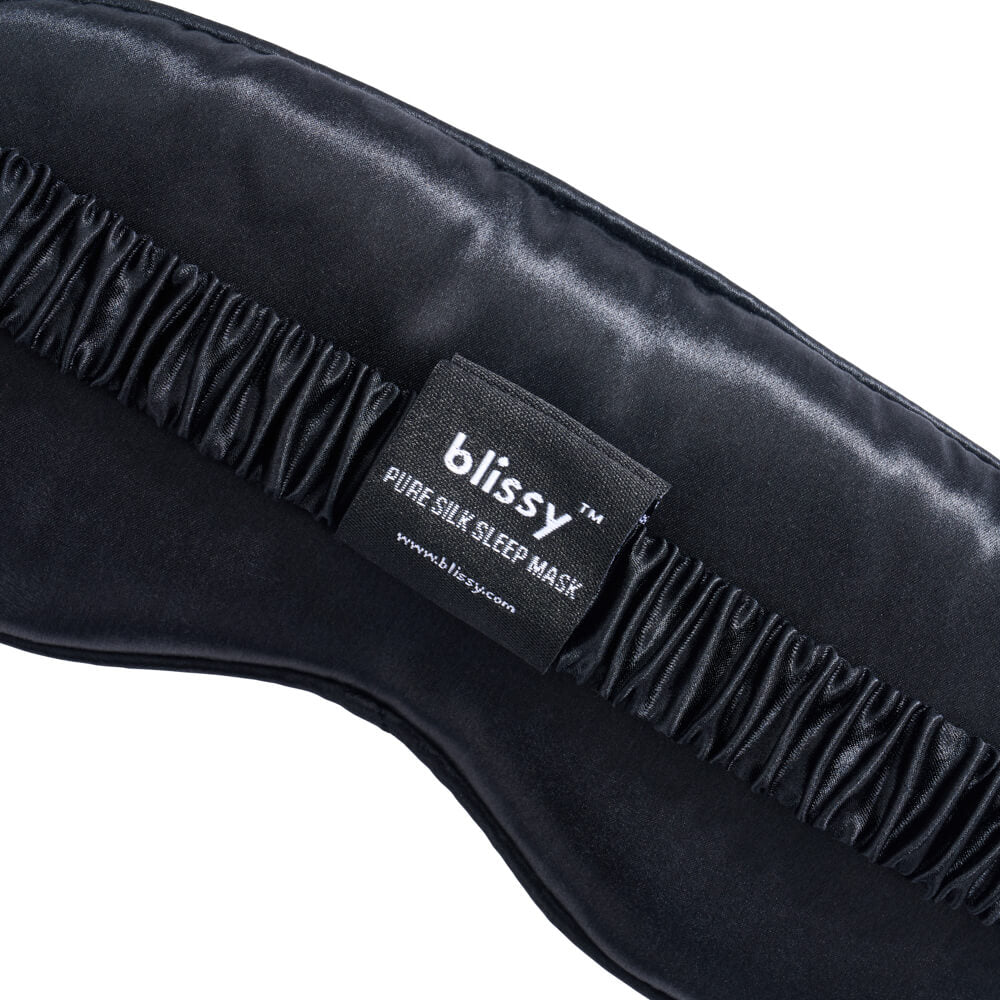 Sleep Mask - Black - Diamond Quilted - Image 3