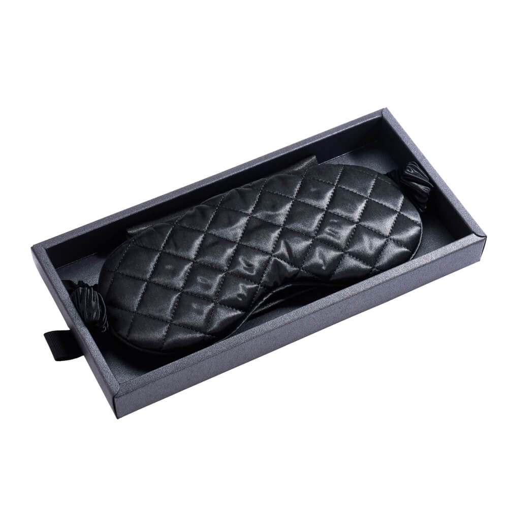 Sleep Mask - Black - Diamond Quilted - Image 8