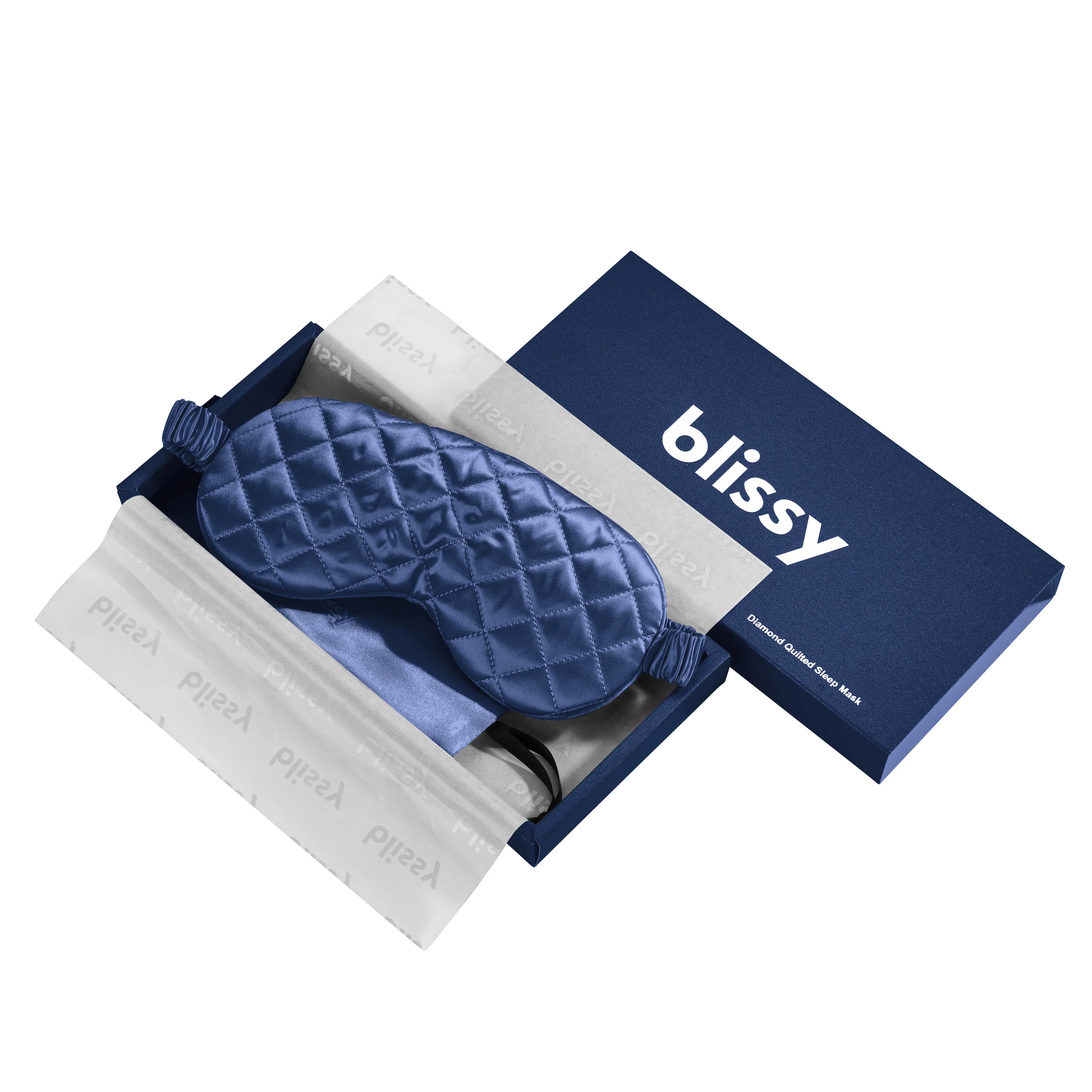 Sleep Mask - Blue - Diamond Quilted - Image 3