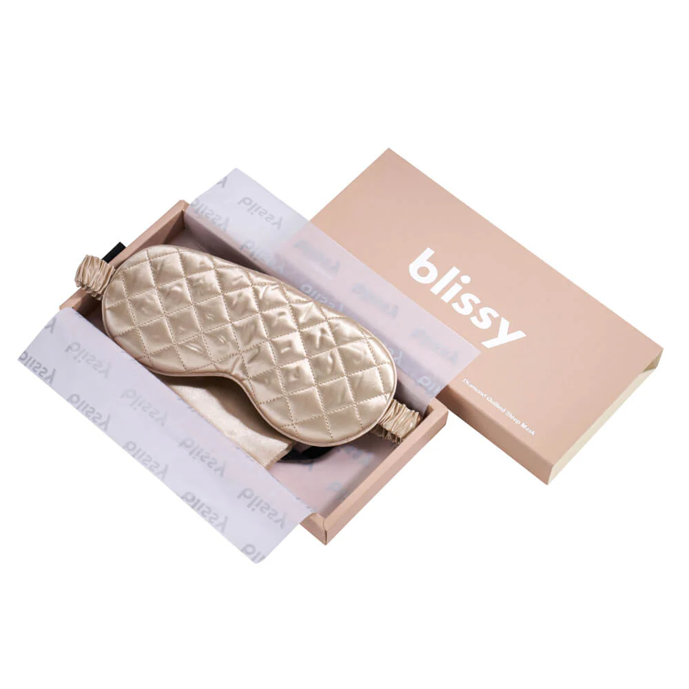 Sleep Mask - Champagne - Diamond Quilted - Image 4