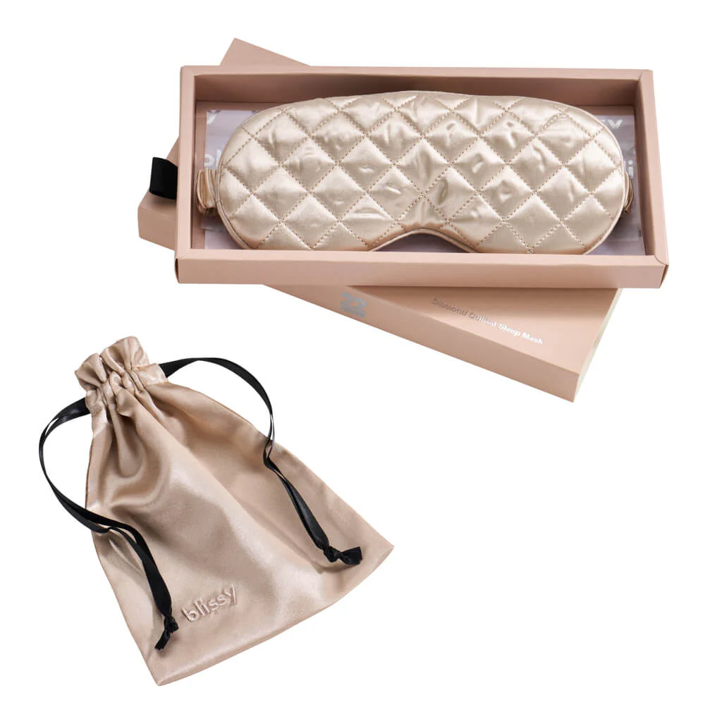 Sleep Mask - Champagne - Diamond Quilted - Image 7