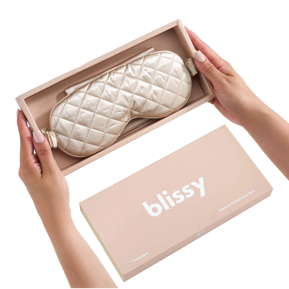 Sleep Mask - Champagne - Diamond Quilted - Image 9