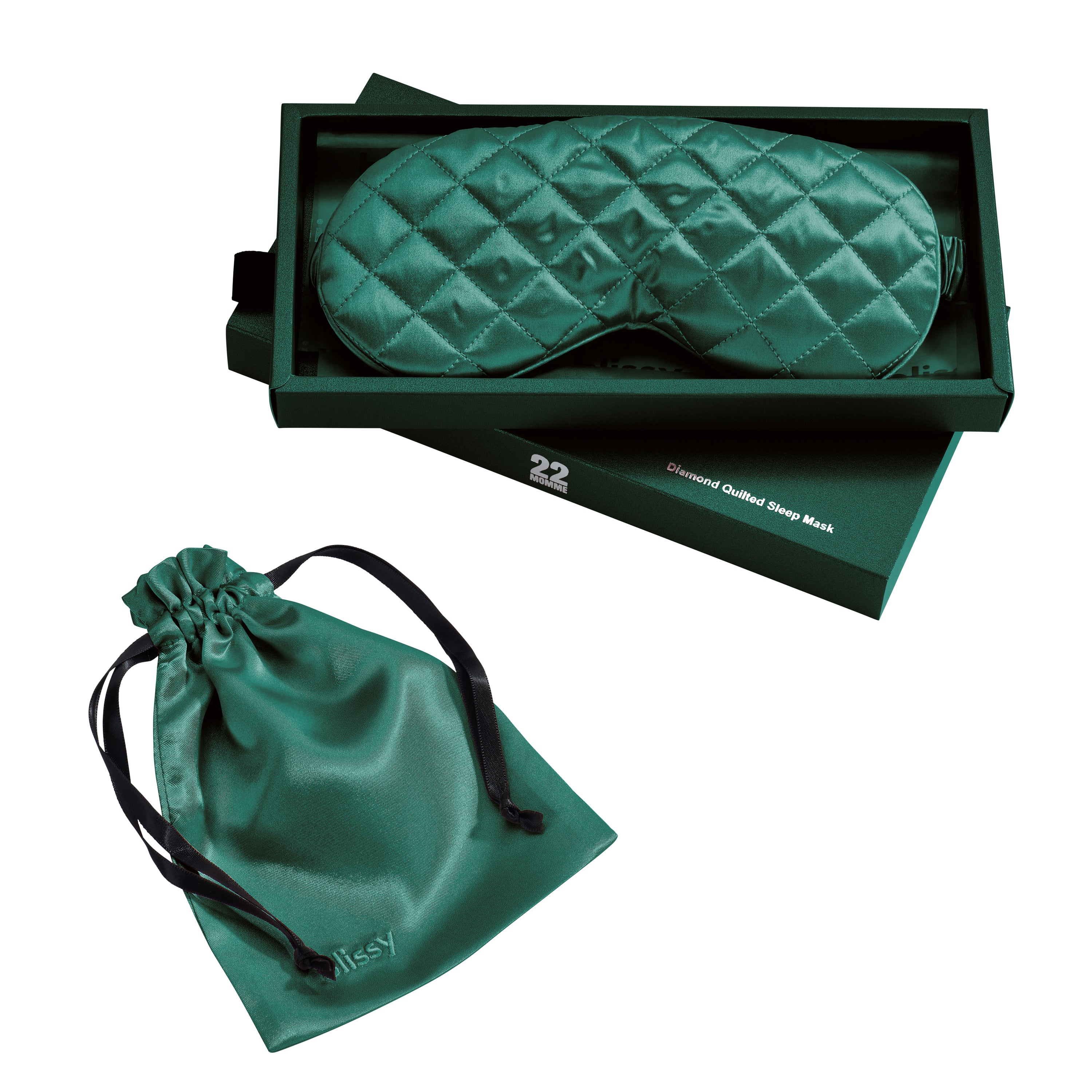 Sleep Mask - Emerald - Diamond Quilted - Image 2