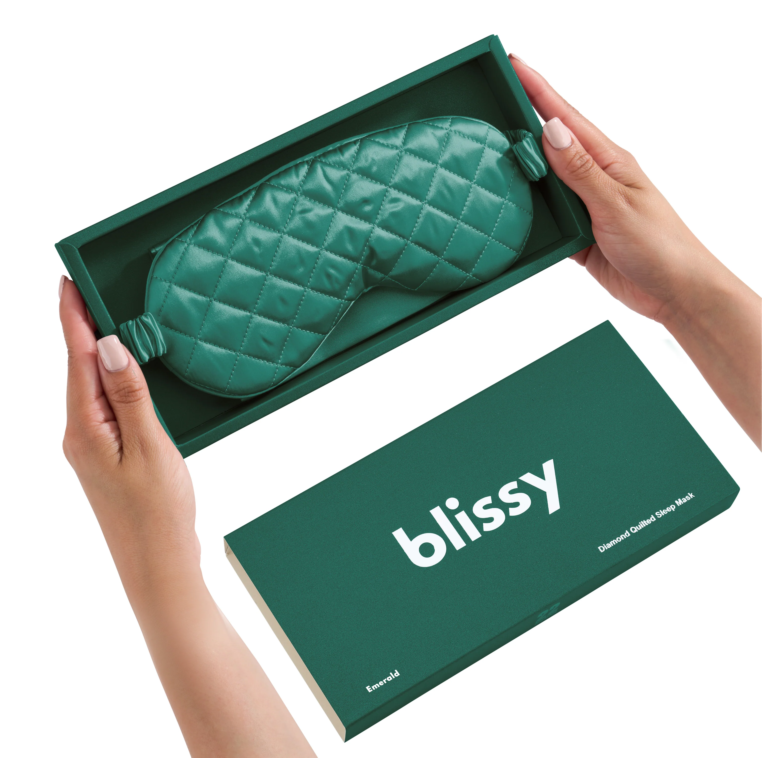 Sleep Mask - Emerald - Diamond Quilted - Image 3