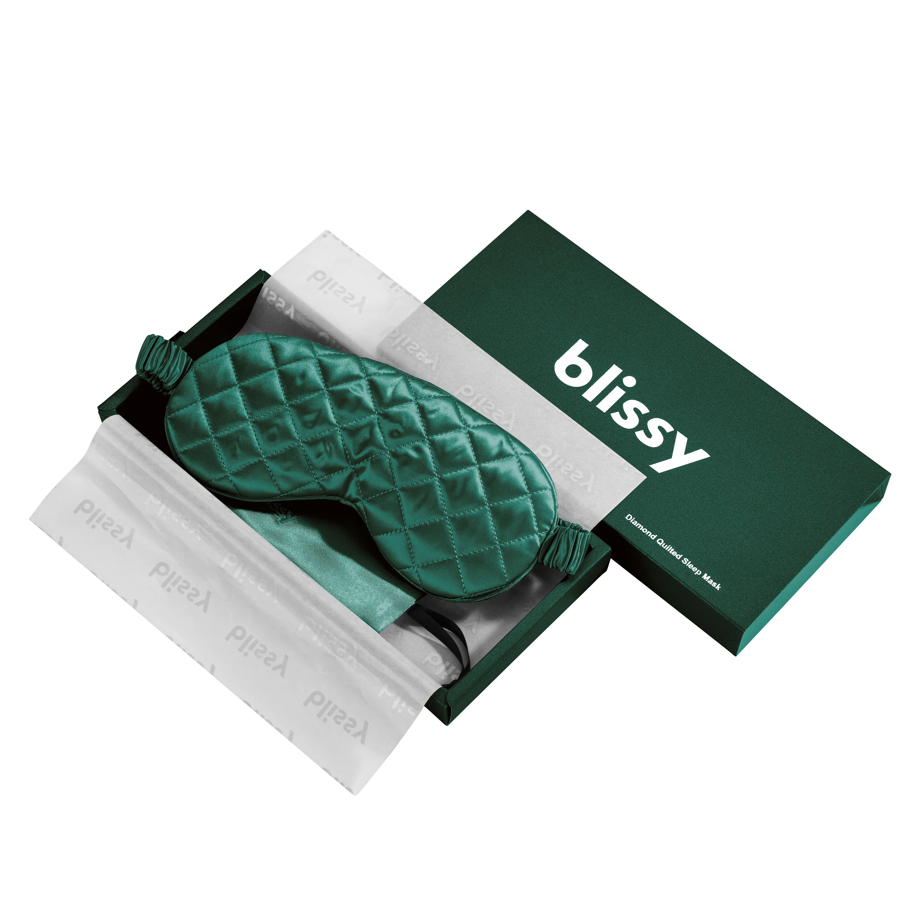 Sleep Mask - Emerald - Diamond Quilted - Image 4