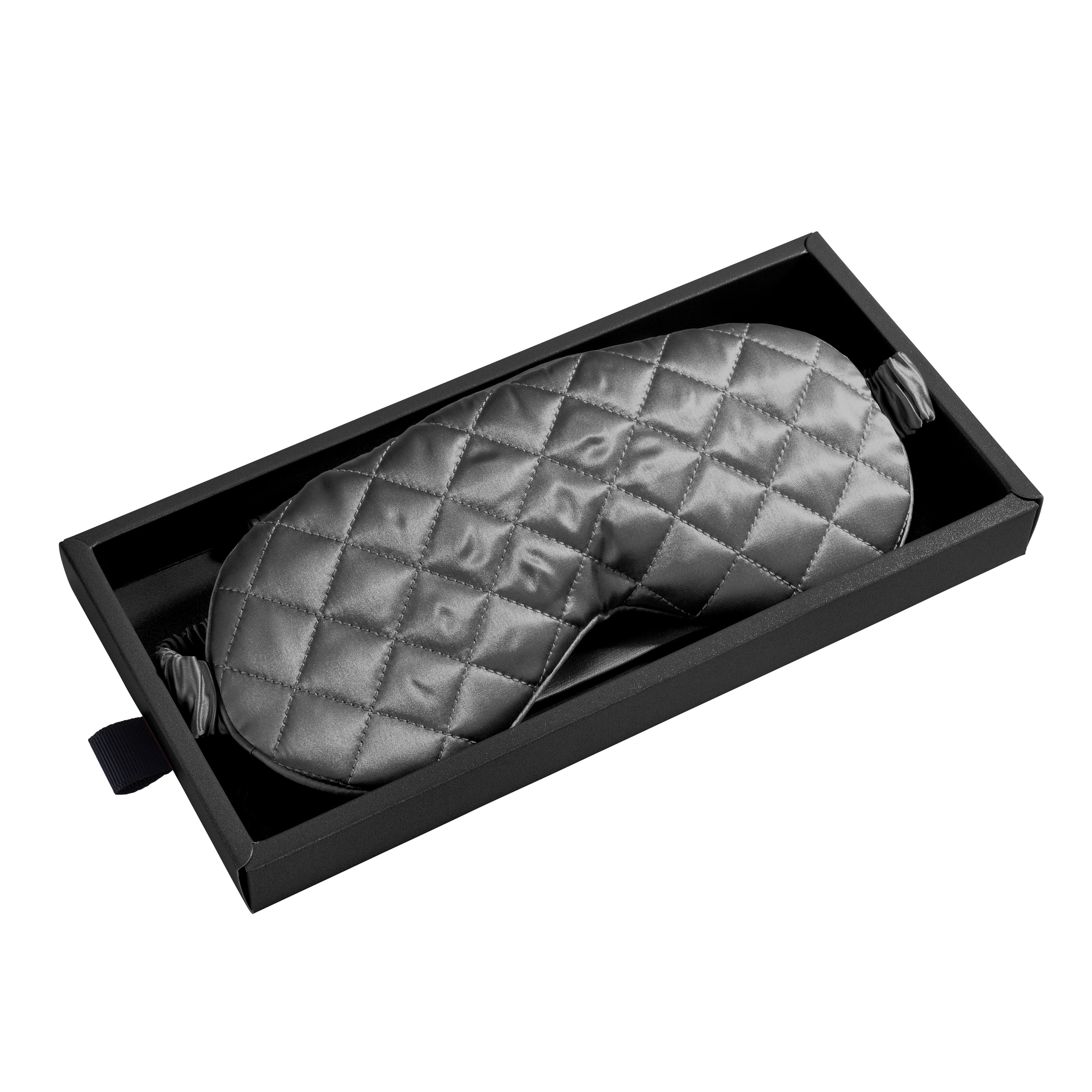 Sleep Mask - Grey - Diamond Quilted - Image 4