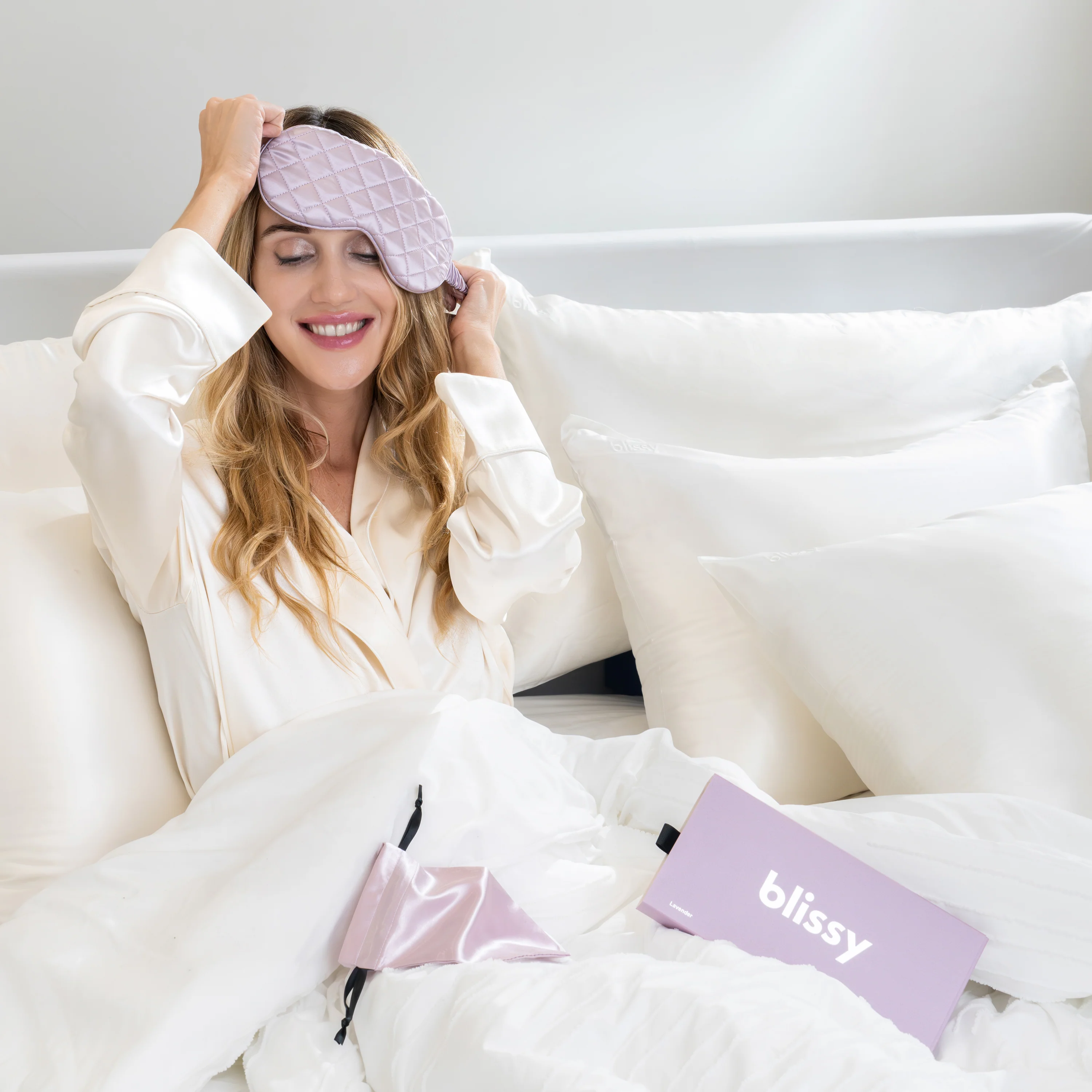 Sleep Mask - Lavender - Diamond Quilted - Image 10