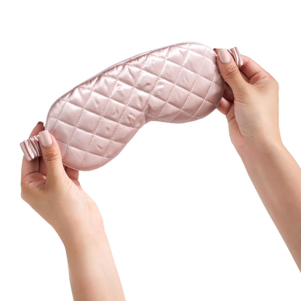 Sleep Mask - Pink - Diamond Quilted - Image 10