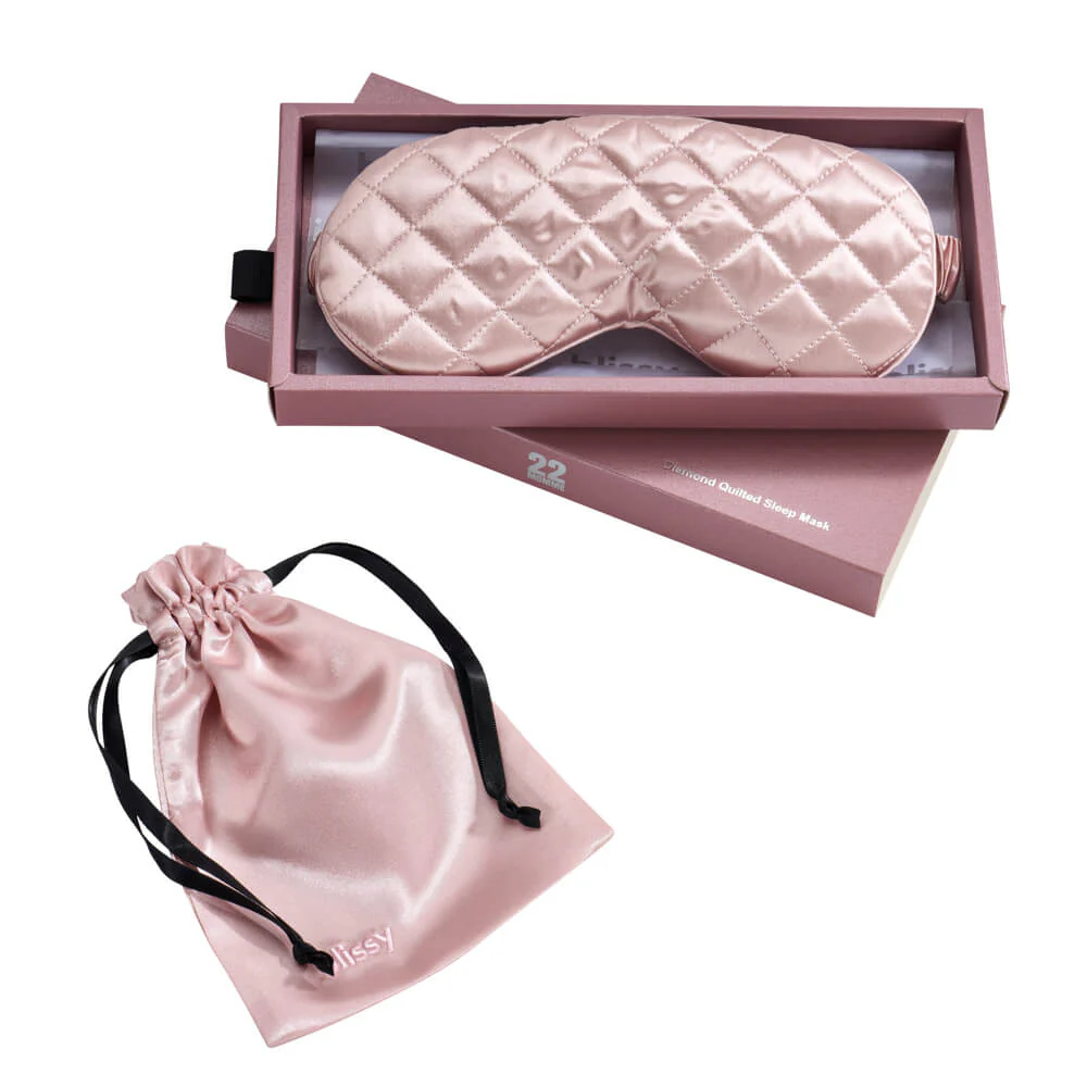 Sleep Mask - Pink - Diamond Quilted - Image 7