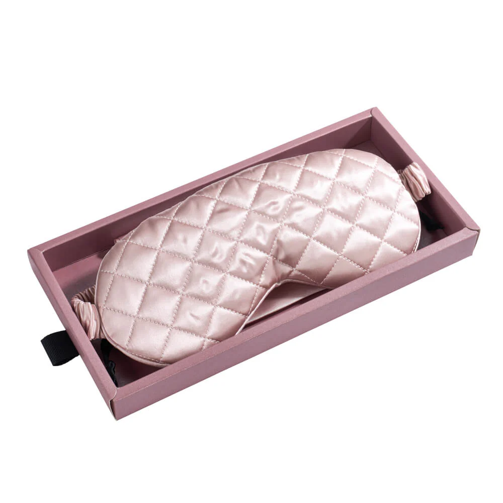 Sleep Mask - Pink - Diamond Quilted - Image 8
