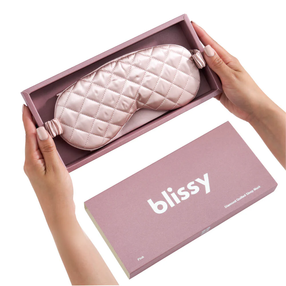 Sleep Mask - Pink - Diamond Quilted - Image 9