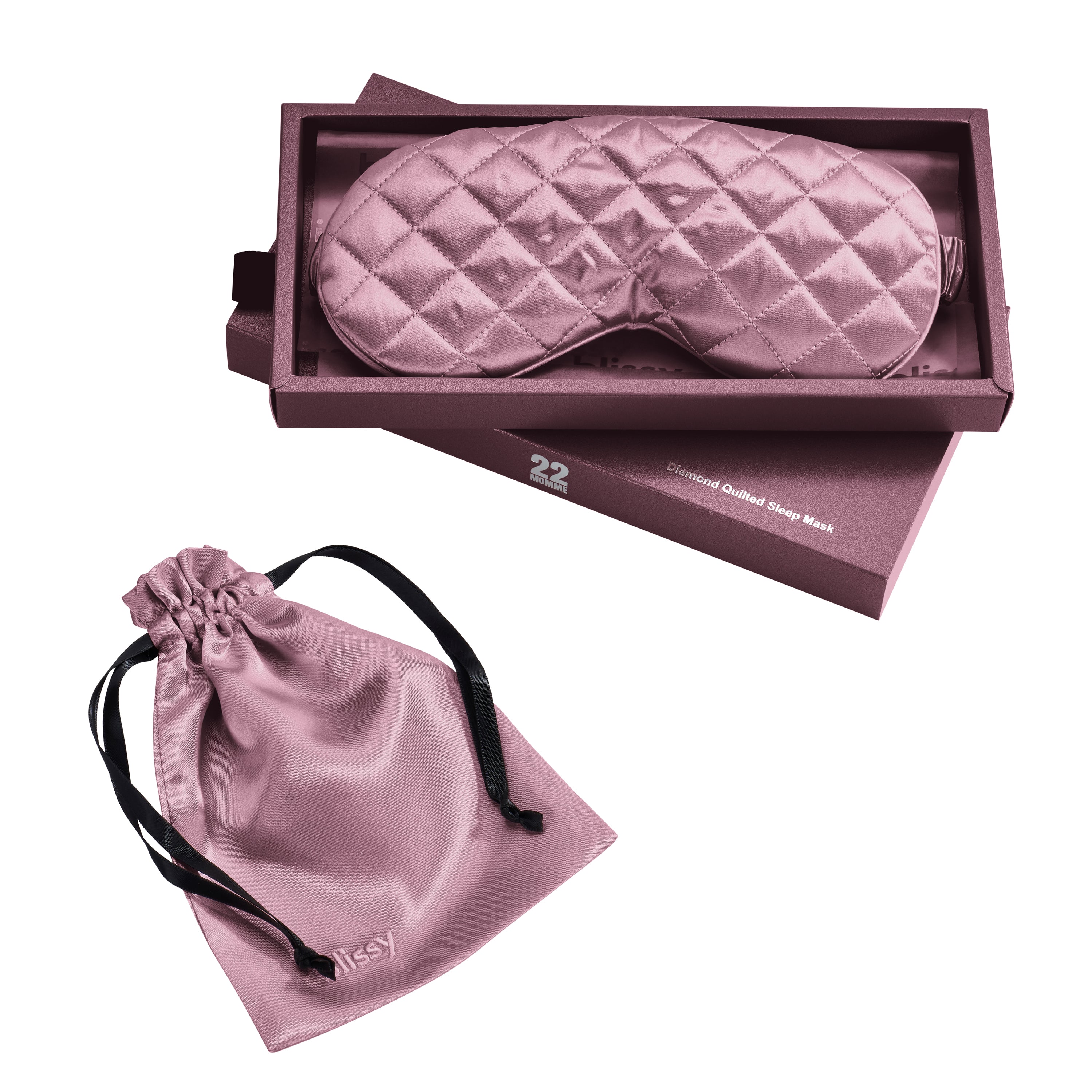 Sleep Mask - Plum - Diamond Quilted - Image 2