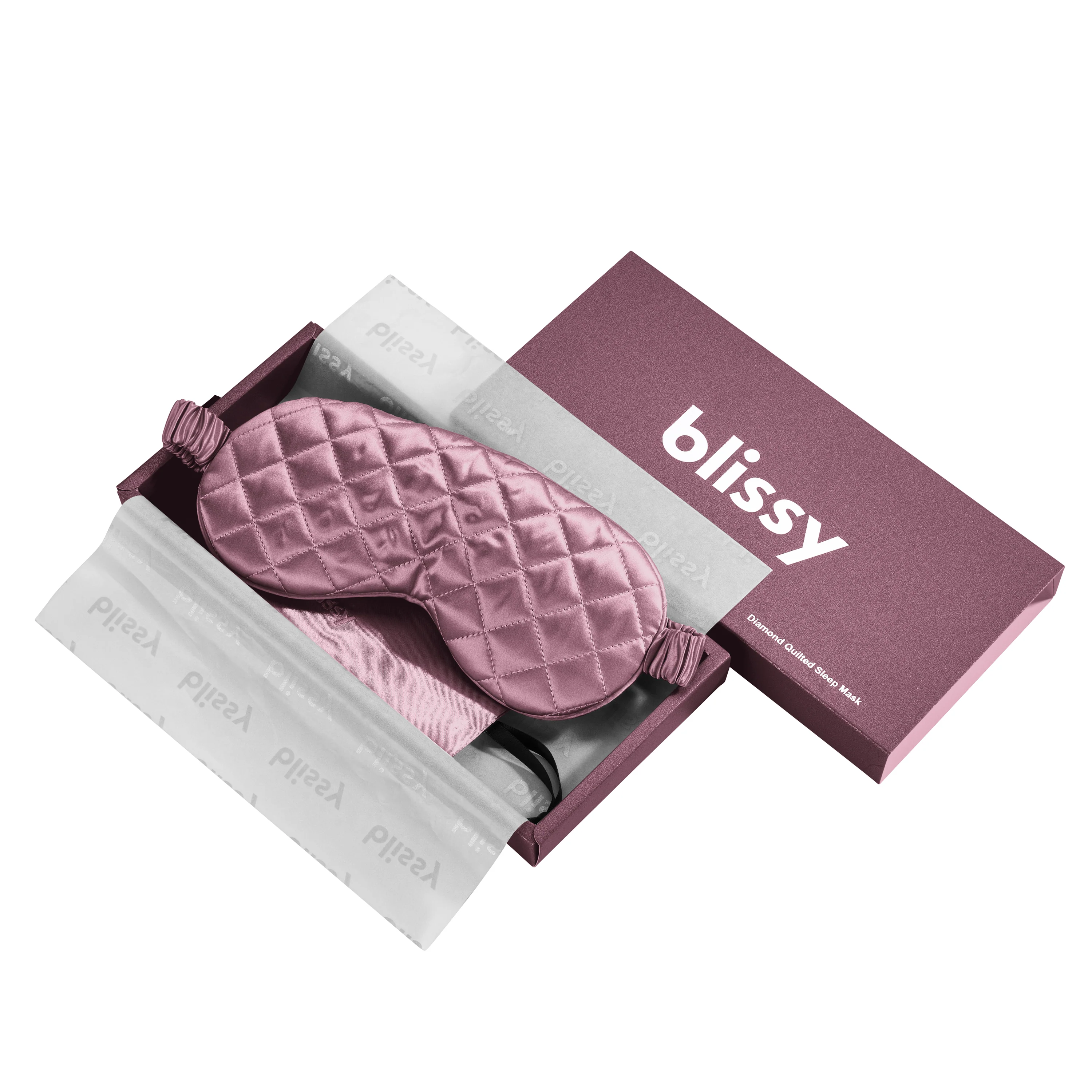 Sleep Mask - Plum - Diamond Quilted - Image 3