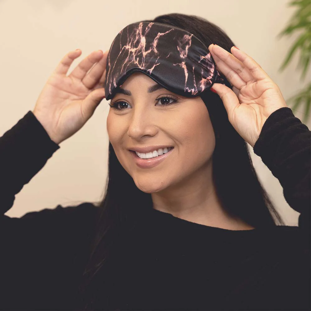 Sleep Mask - Rose Black Marble - Image 2