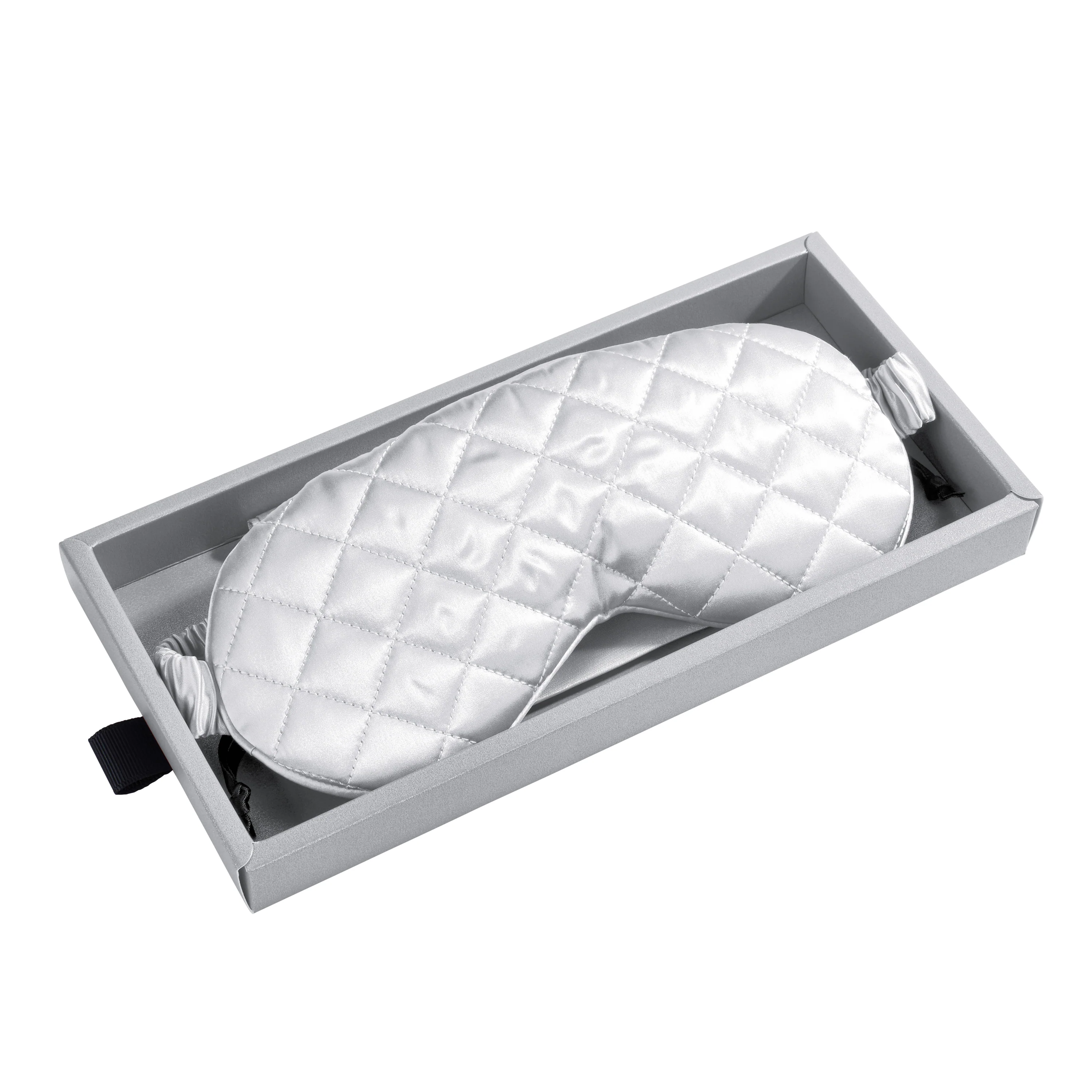Sleep Mask - Silver - Diamond Quilted - Image 5
