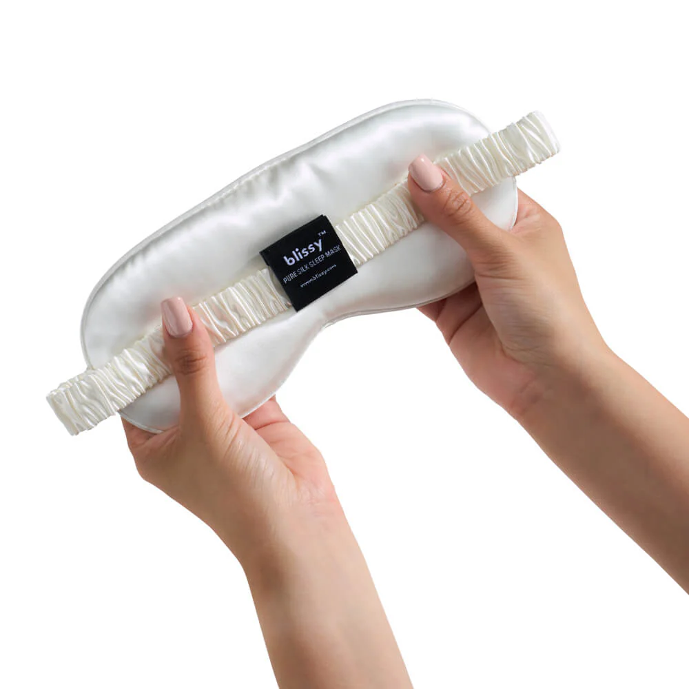 Sleep Mask - White - Diamond Quilted - Image 11